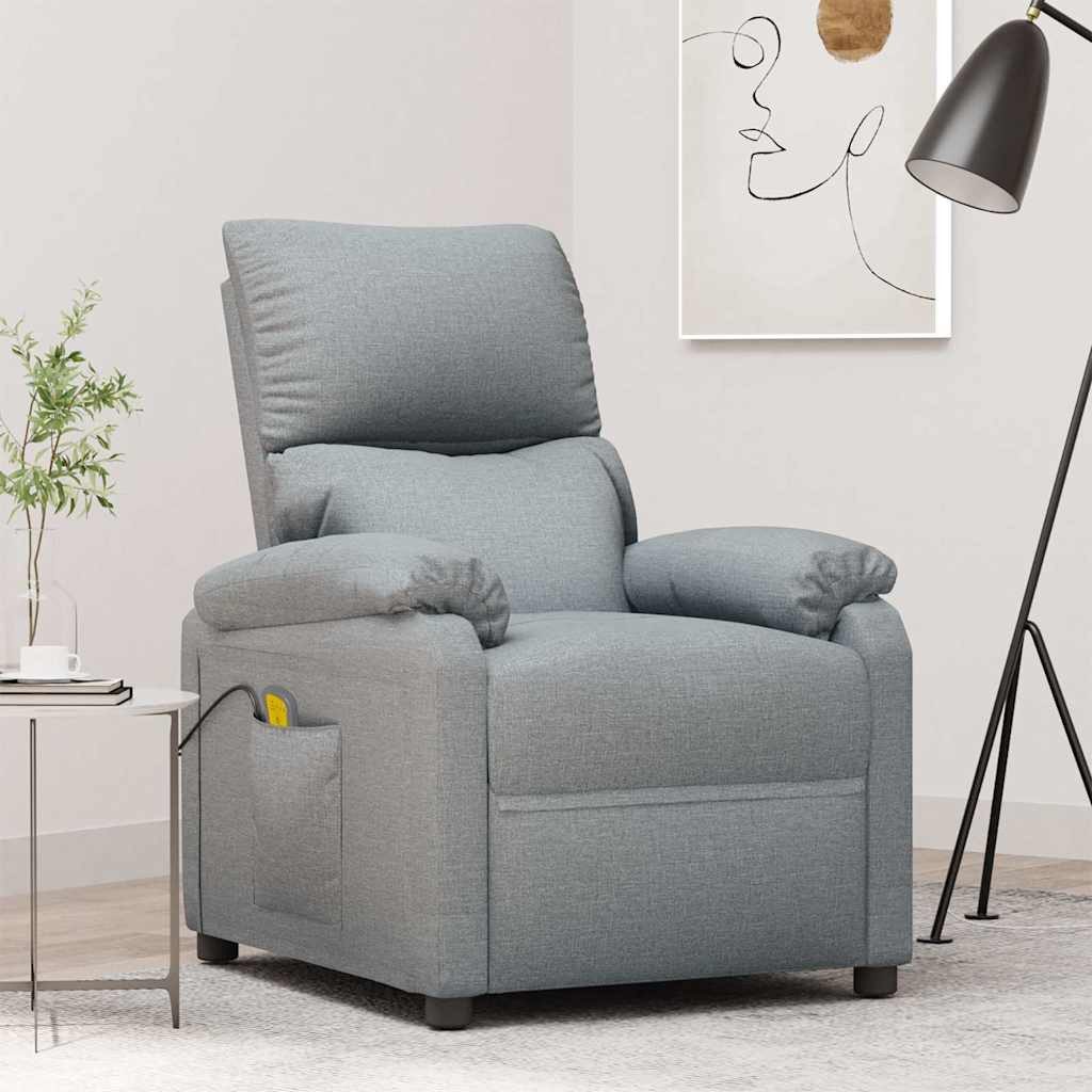 vidaXL Massagesessel vidaXL Massagesessel Hellgrau Stoff