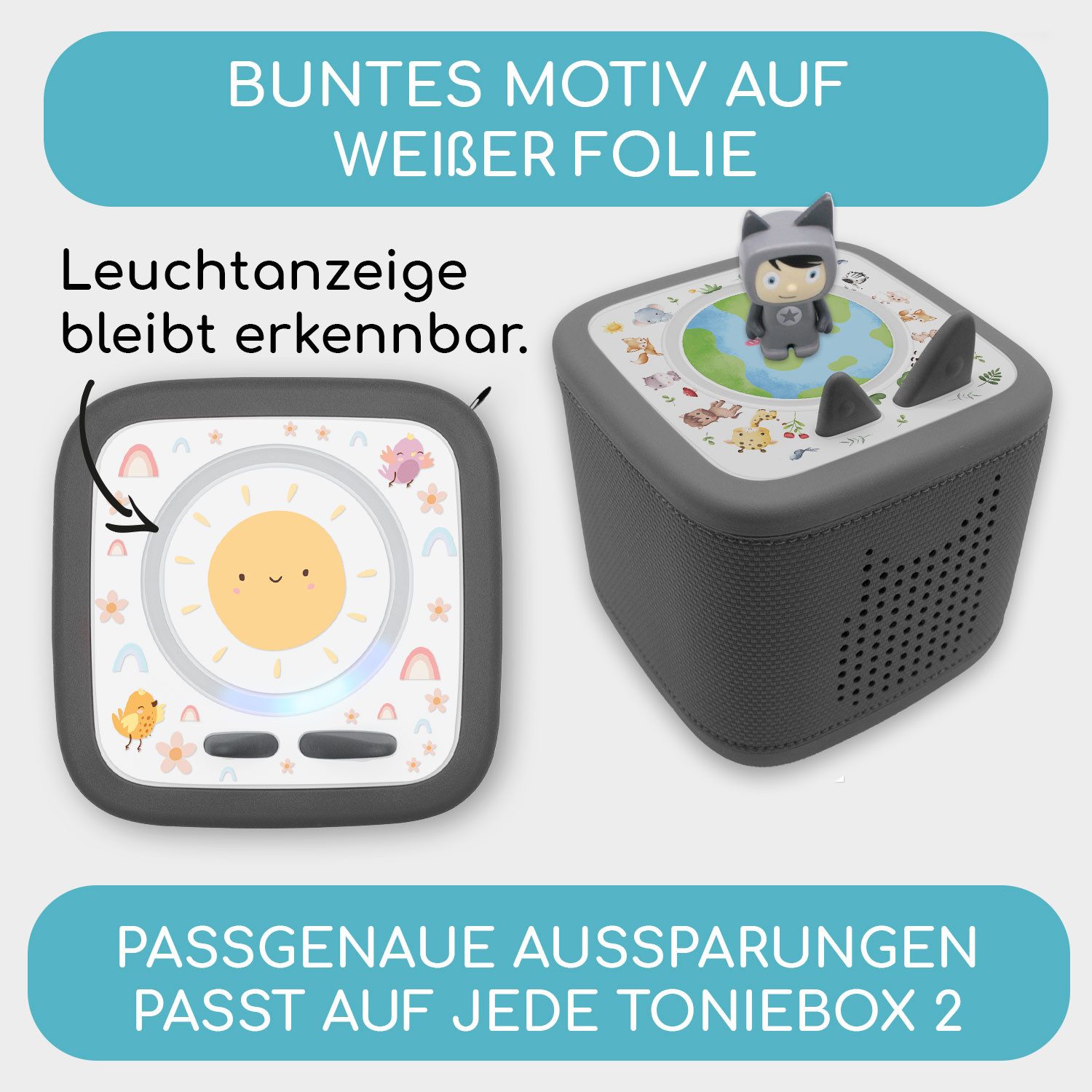 younikat Schutzfolie Toniebox 2 Schutzfolie - 2x passgenaue Folie Schutz I you0159