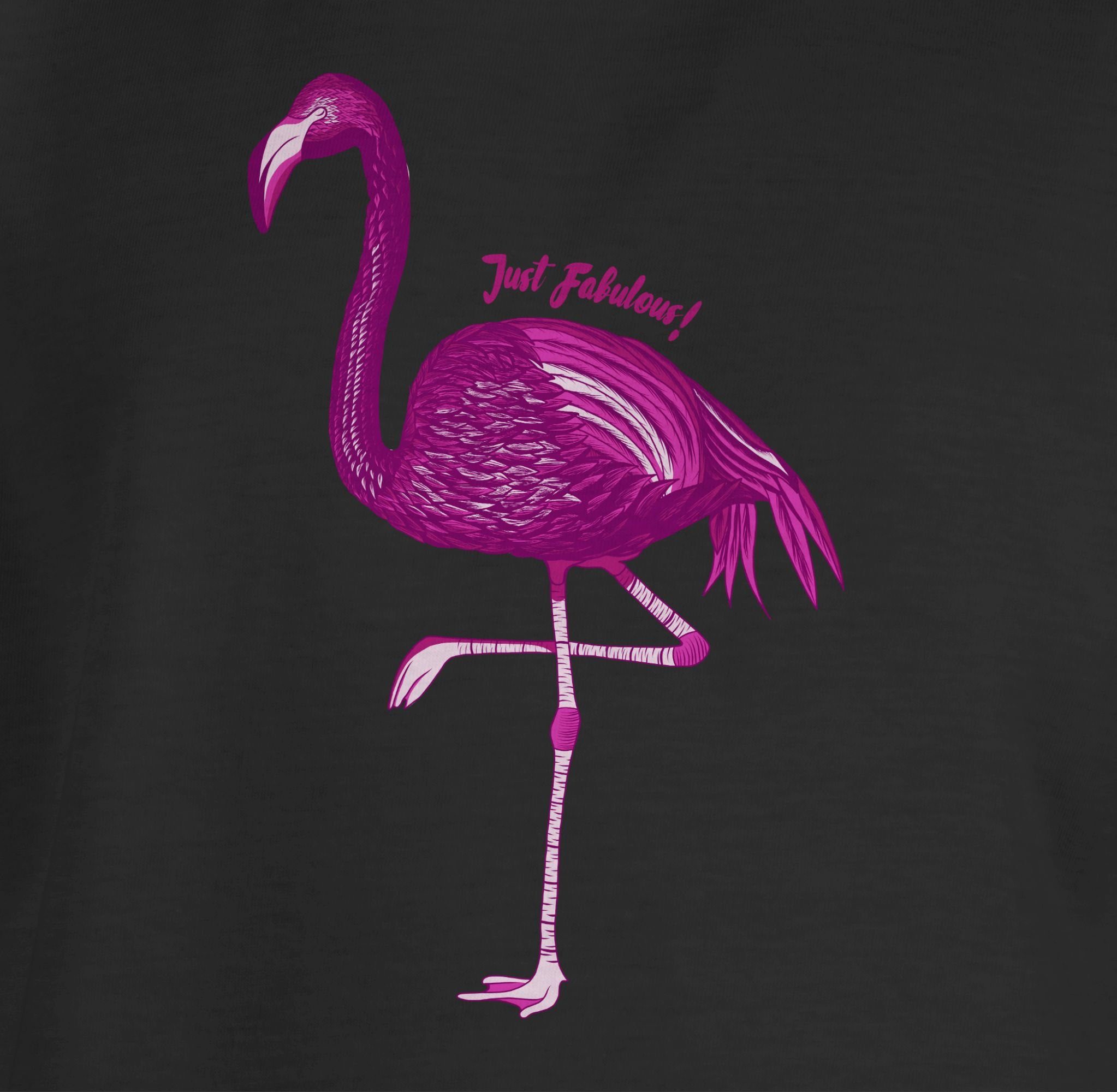 Schwarz Shirtracer 3 - Just Flamingo Tiermotiv T-Shirt Animal Fabulous Print