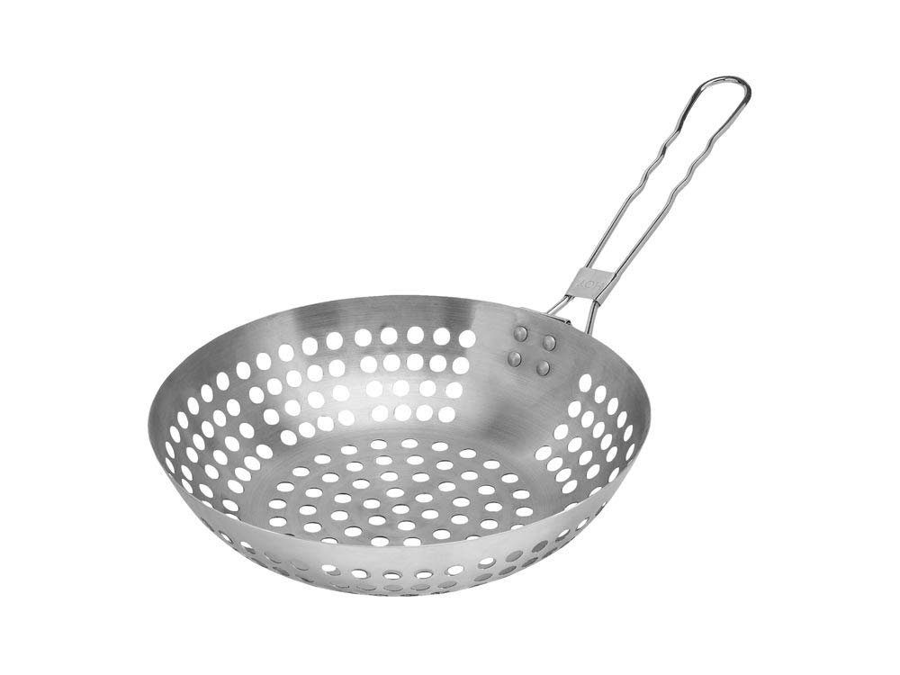 Leopold Grillpfanne Grillwok rund, Edelstahl