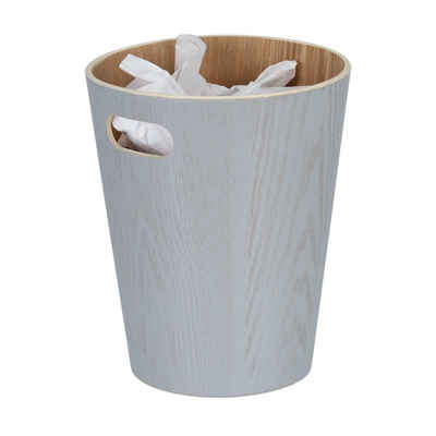 relaxdays Papierkorb »Hellgrauer Papierkorb aus Holz«