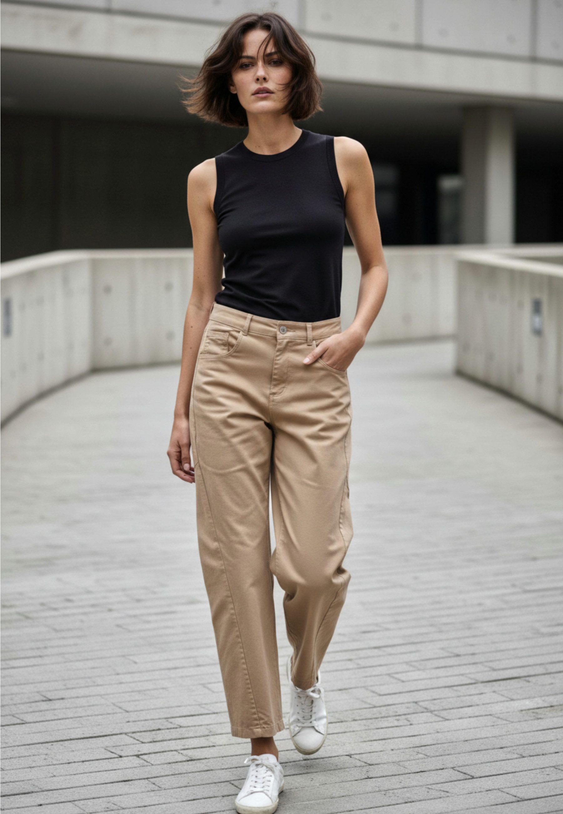 Andijamo-Fashion Chinos BARREL LEG PANTS dezente Ziernähte günstig online kaufen