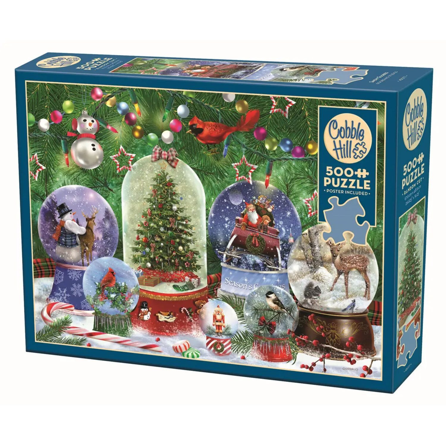 BrainBox Puzzle Schneekugeln 500 Teile, 500 Puzzleteile