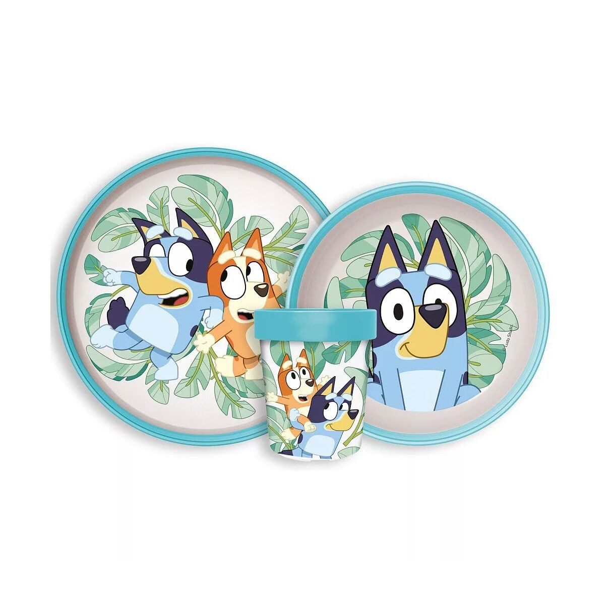 Bluey Kindergeschirr-Set Bluey Tropical rutschfestes Essgeschirr