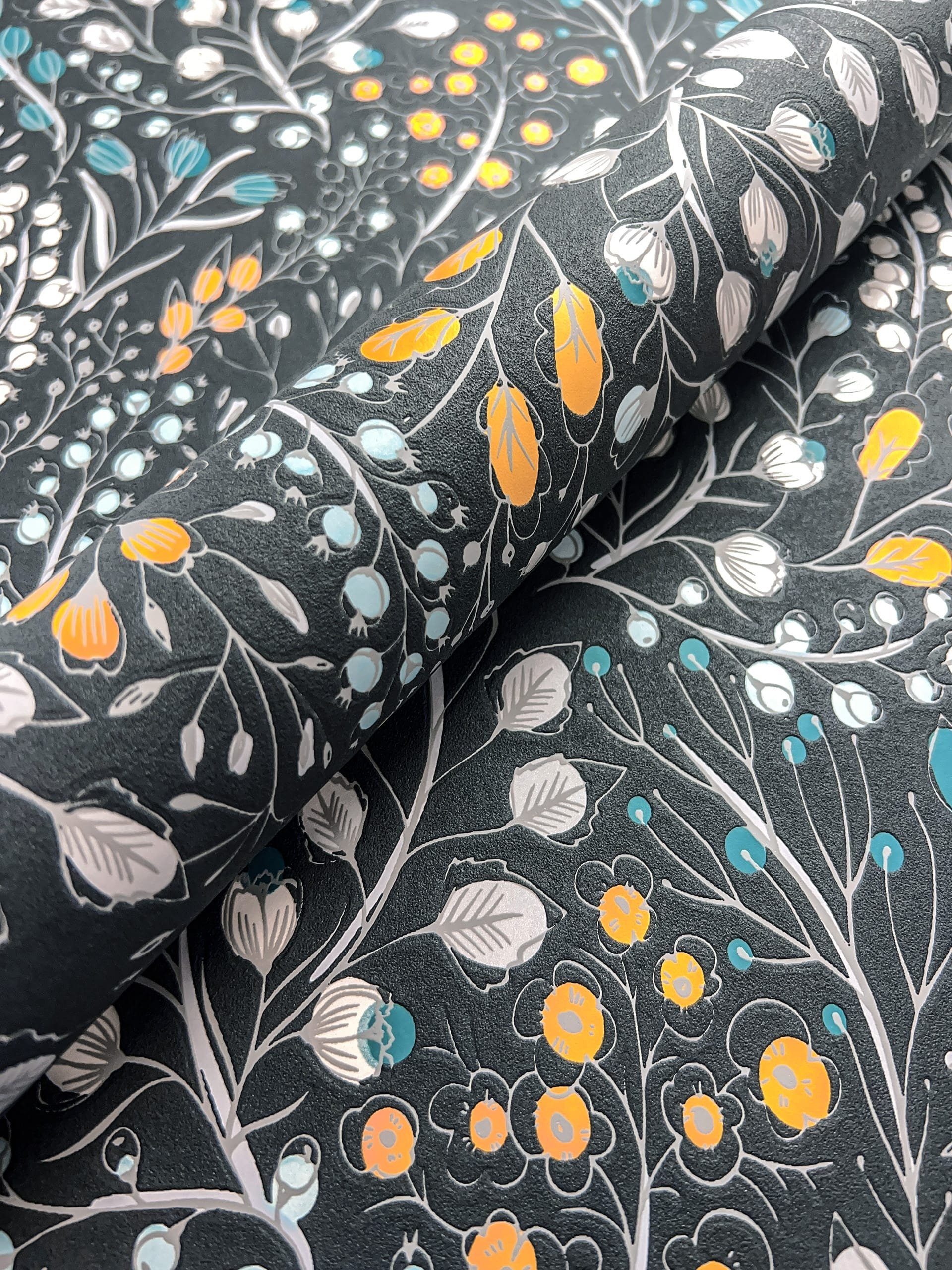 Newroom Vliestapete, Schwarz Tapete Floral Blätter günstig online kaufen