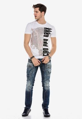 Cipo & Baxx T-Shirt mit Pailletten-Besatz