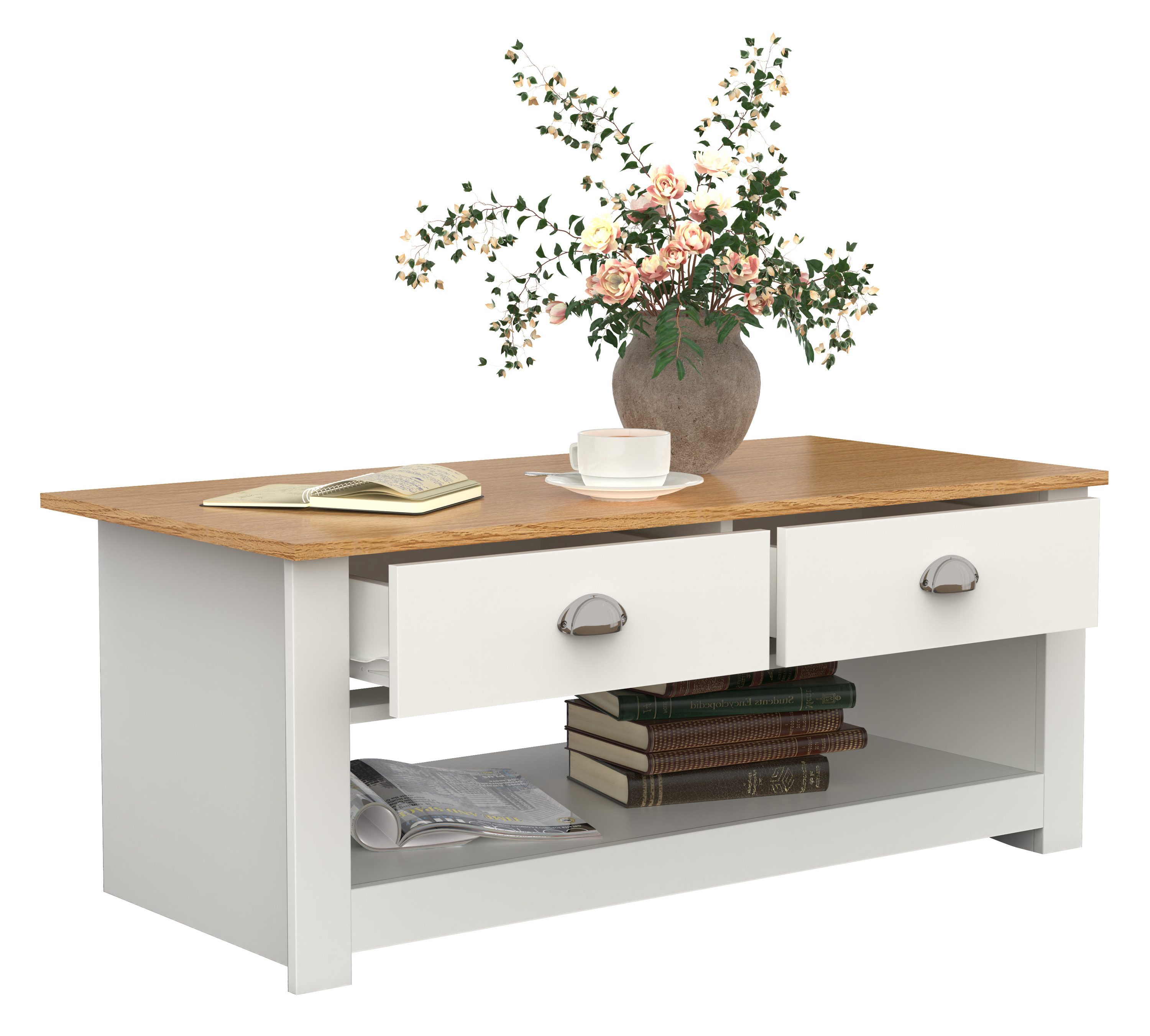 VCM Couchtisch Holz Sofatisch Couchtisch Schublade Balusa günstig online kaufen