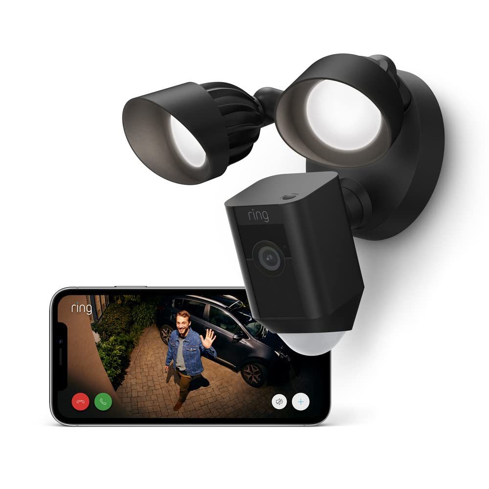 Überwachungskamera Ring Flutlichtkamera Plus Kabel (Floodlight Cam Wired Plus) Schwarz