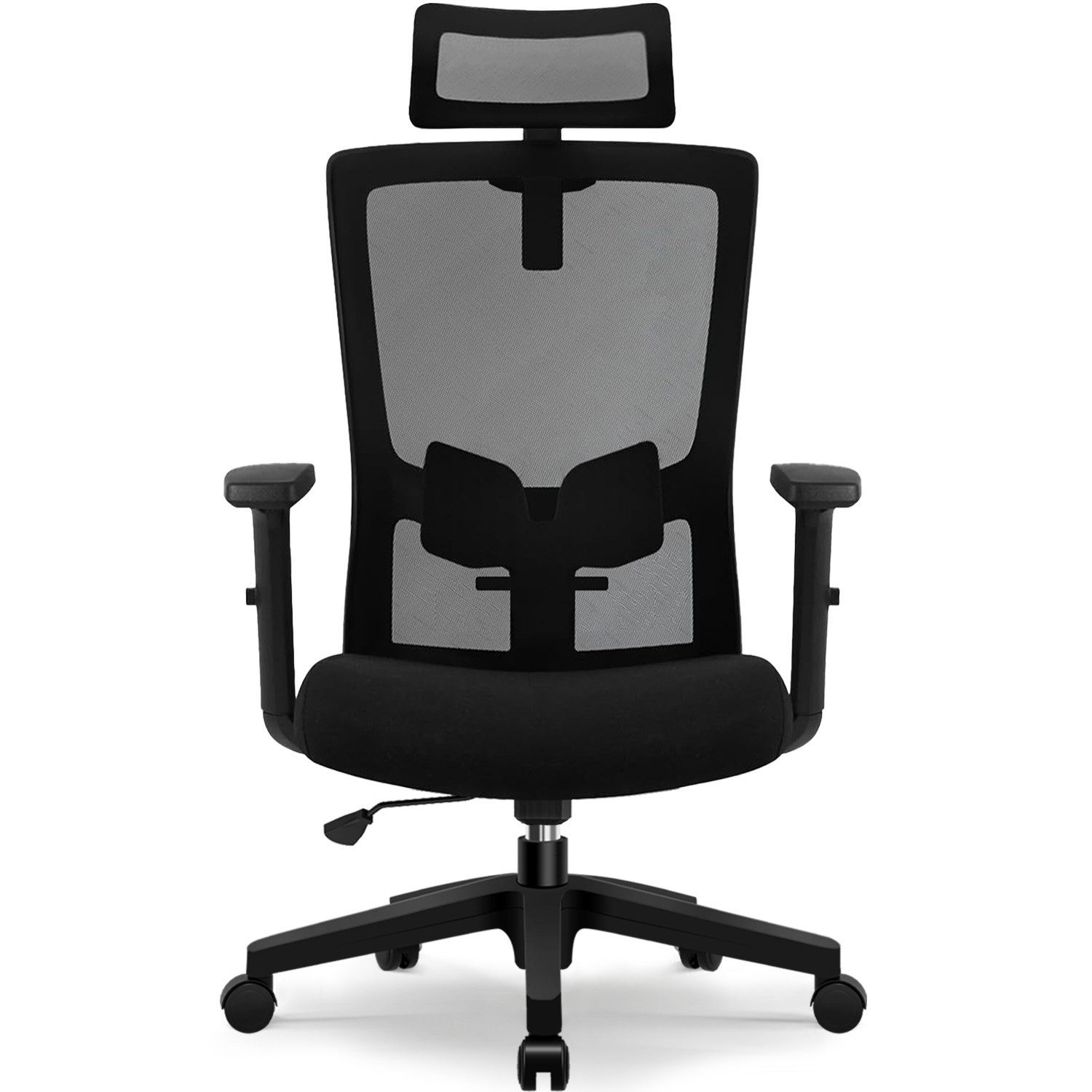 Hiazurm Bürostuhl Bürostuhl, Chefsessel, Ergonomischer Schreibtischstuhl, Computerstuhl (Verstellbare gepolsterte Lendenwirbelstütze, gepolsterte Armlehnen und Kopfstützen, Wippfunktion bis 130°,geräuscharmen Rollen, höhenverstellbar), Atmungsaktiver Netzbezug,Bis 150 kg