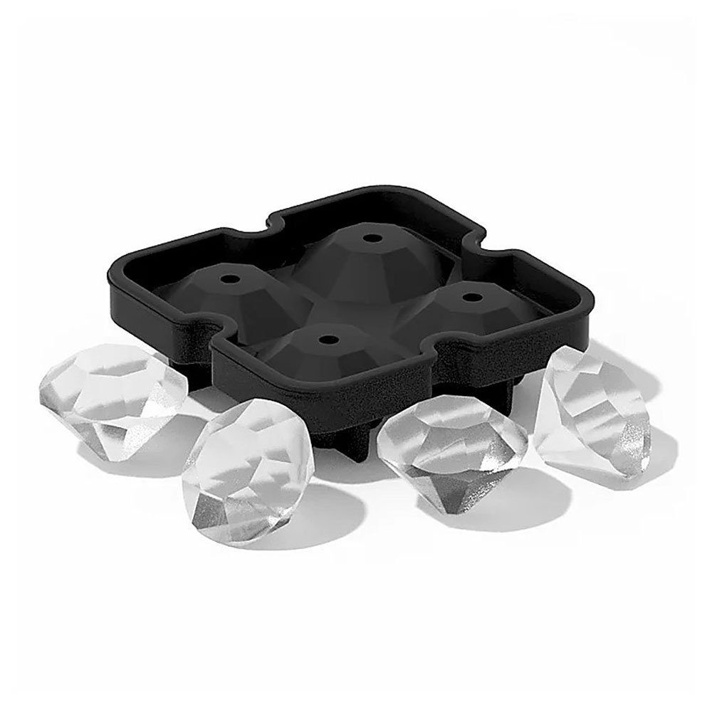 Metamorph Eiswürfelform Diamant Eiswürfel Silikonform 4-fach, (3-tlg), Mit der Eiswürfelform aus Silikon für vier Diamanten gelingen dir ho