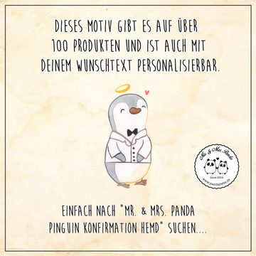 Mr. & Mrs. Panda Windlicht Pinguin Konfirmation Hemd - Transparent - Geschenk, Jugendweihe, Teel (1 St), Hochwertiges Material