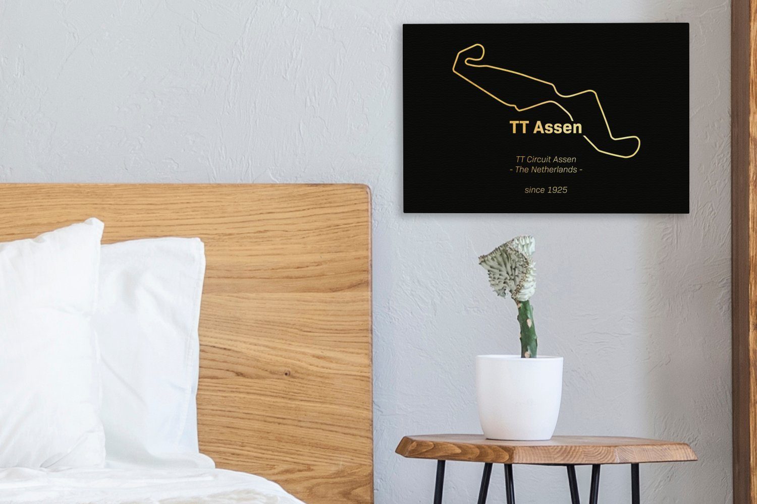 Wanddeko, - Assen OneMillionCanvasses® TT - Wandbild Niederlande, cm St), Leinwandbild Aufhängefertig, Leinwandbilder, (1 30x20 Gold