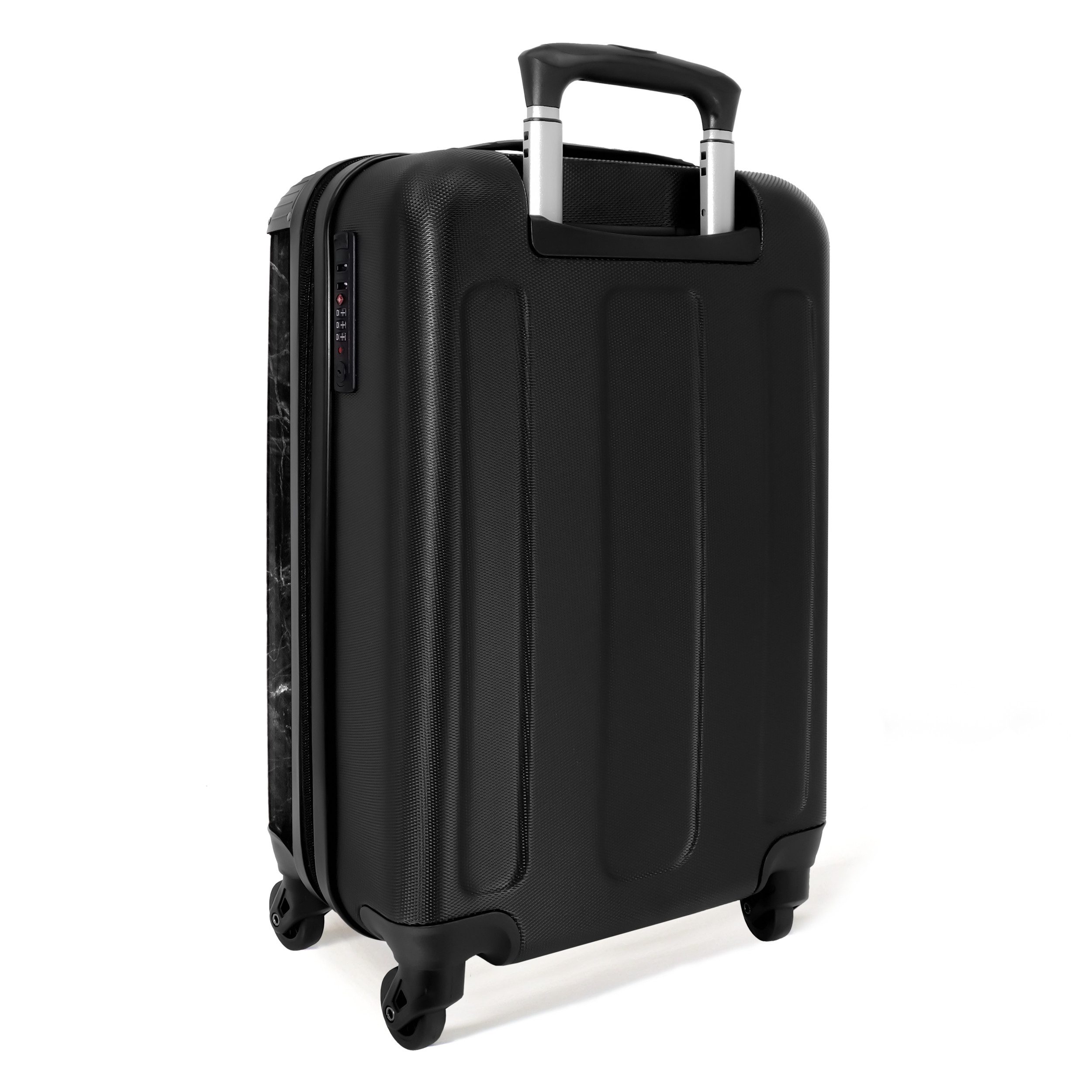 NoBoringSuitcases.com© Hartschalen-Trolley Marmor - Schwarz - Weiß - Marmoroptik 55x35x20cm, 4 Rollen, Reisetasche mit Rollen, Koffer Handgepäck Flugzeug