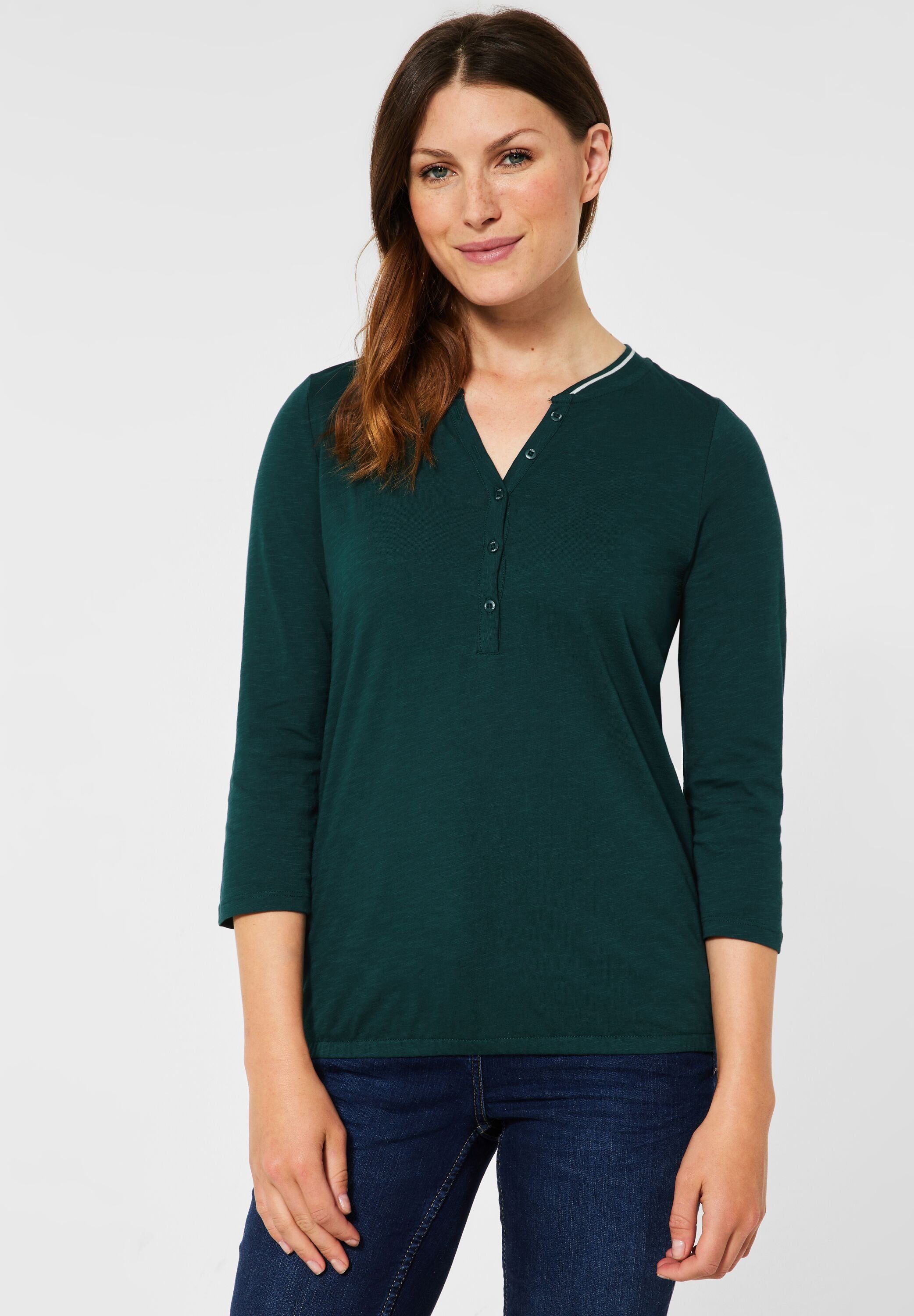 green pine Knopfleiste Cecil mit ponderosa 3/4-Arm-Shirt