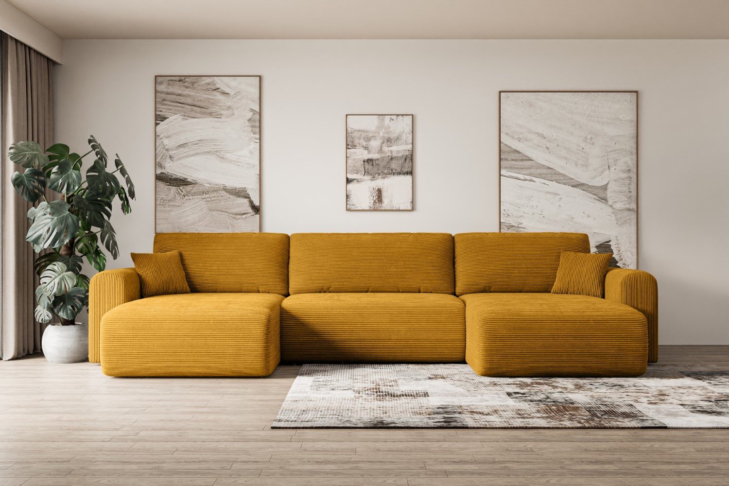 ALTDECOR Wohnlandschaft ORRO-U, Couch mit Schlaffunktion, Wohnzimmer - Wohn günstig online kaufen