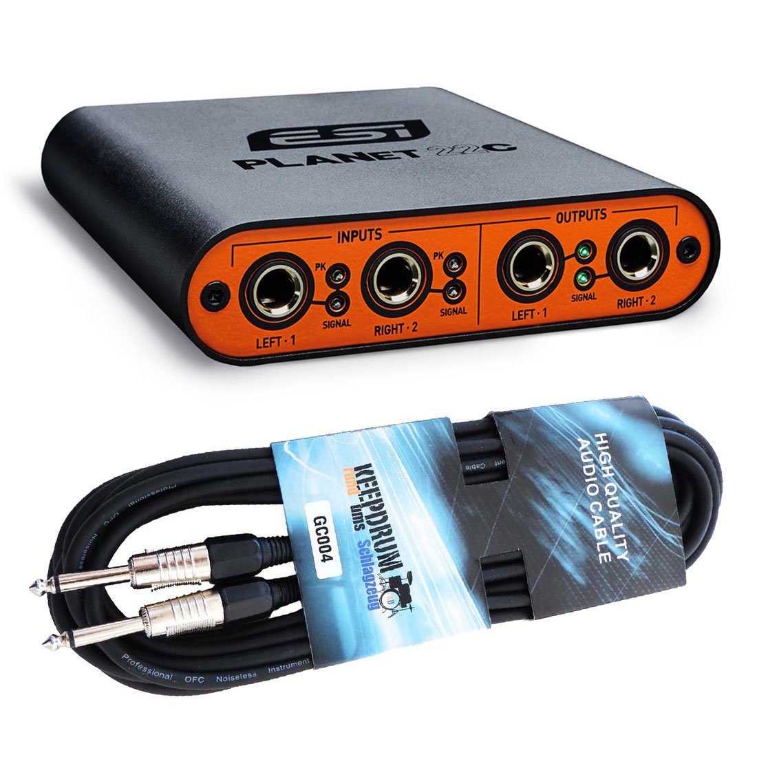ESI ESI Planet 22c Audio-Interface 2x2 Dante mit Kabel Digitales Aufnahmegerät