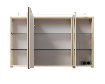 PELIPAL Badmöbel-Set Moderne Badmöbel-Serie: Waschtisch-Set mit Spiegelschrank / 117cm