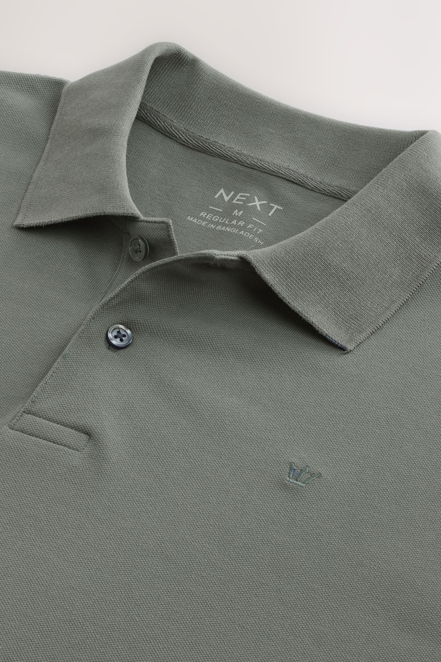 Next Langarm-Poloshirt Regular Fit Lärmeliges Pikee-Poloshirt günstig online kaufen