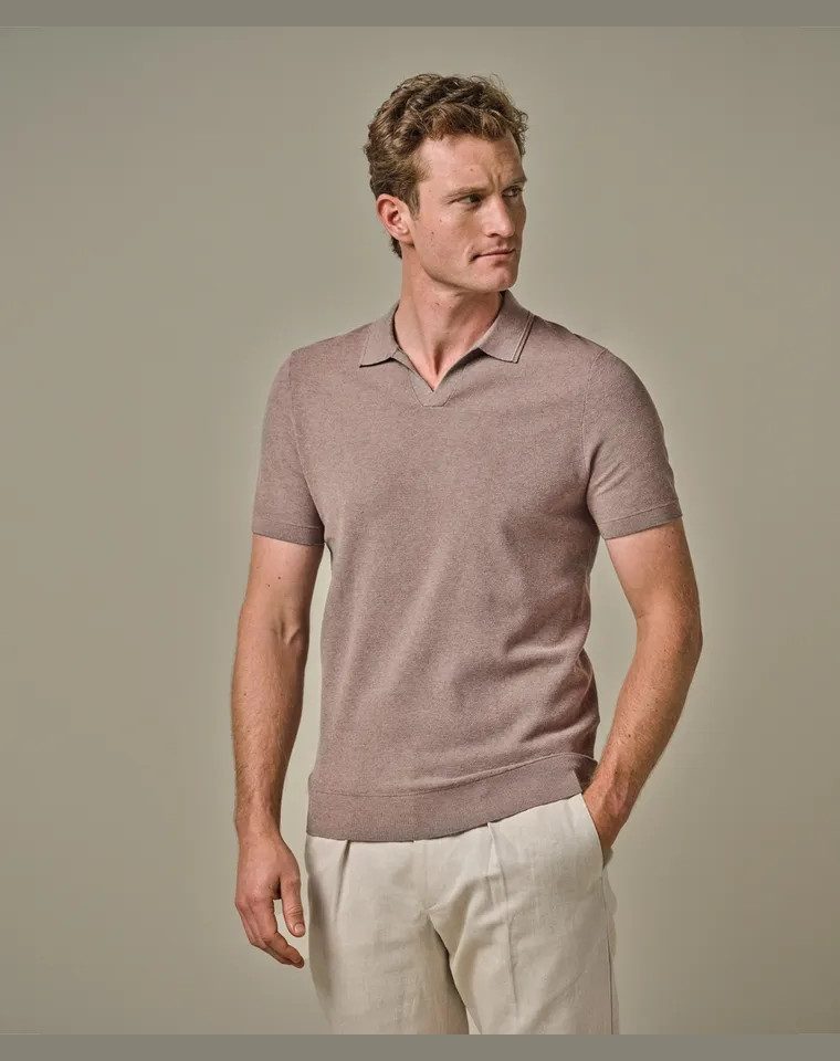 Profuomo Poloshirt POLO RIVA COLL SS M BROWN