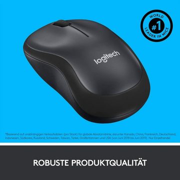 Logitech M220 SILENT Kabellose Maus, 2,4 GHz mit USB-Empfänger, Grau Maus
