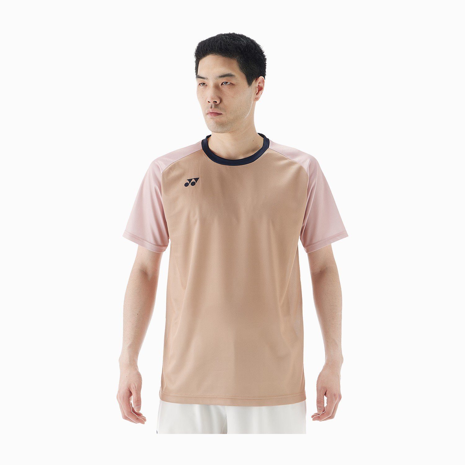 Yonex T-Shirt Practice Colourblock 16745 (100% Polyester) 2025 hellbraun/pink Herren