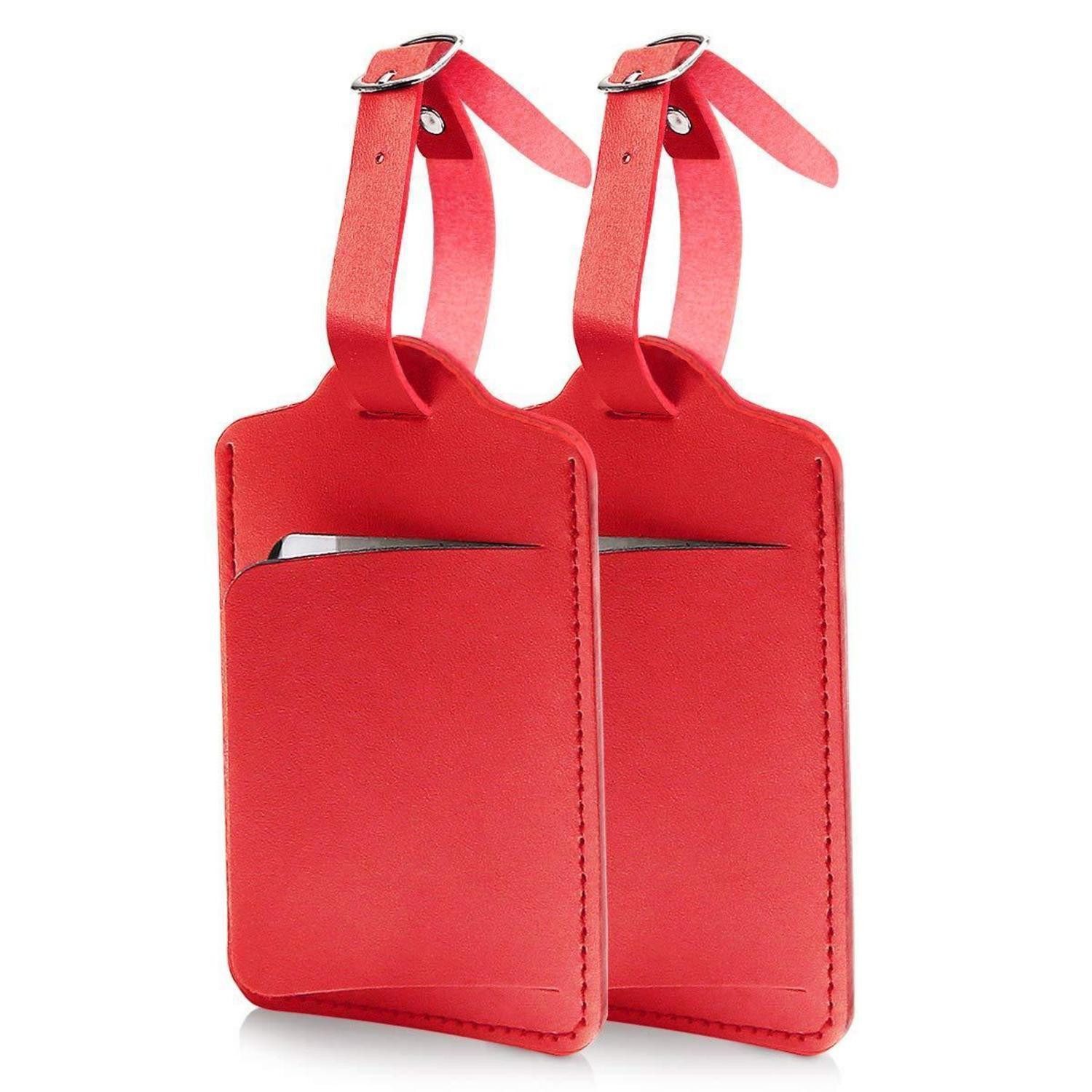 LuxusKollektion Gepäckanhänger Kofferanhänger Gepäckanhänger Namensschild Adressschild 2PCS Rot