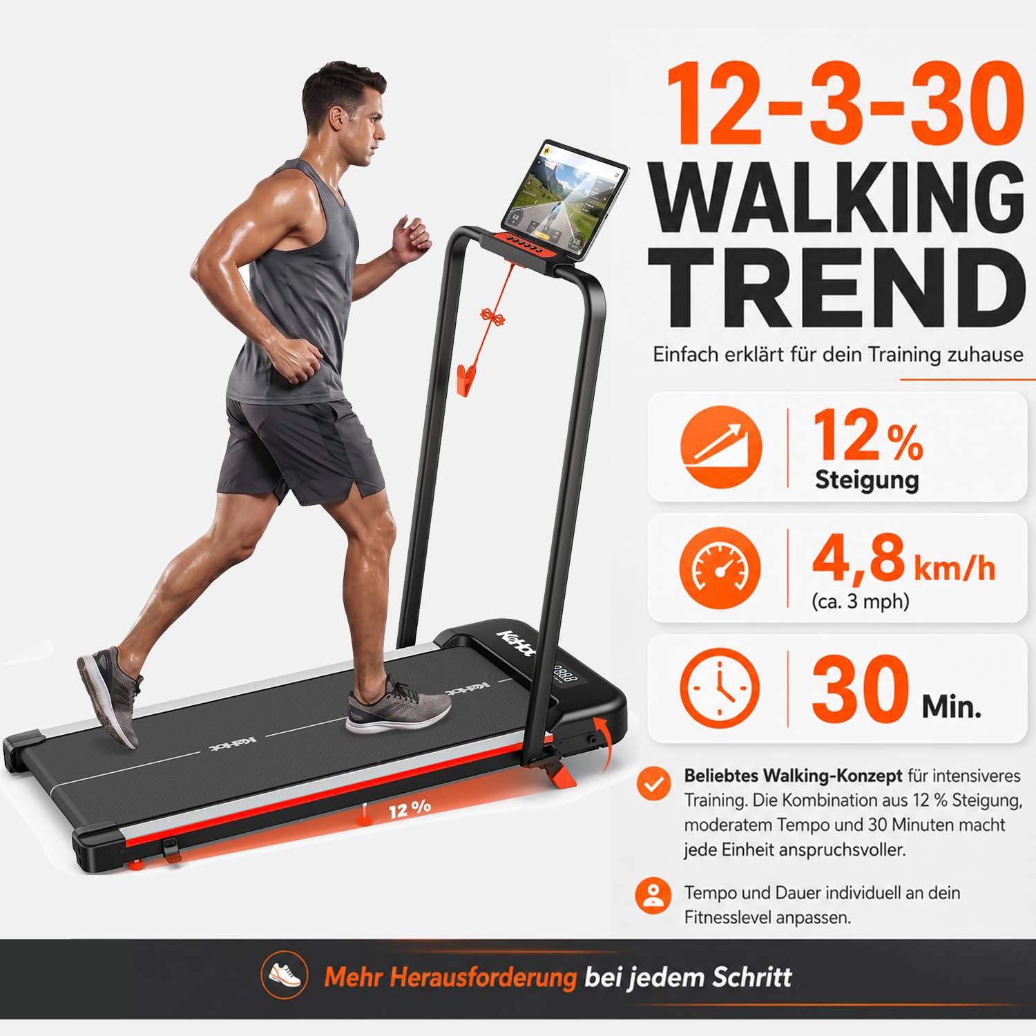 WILGOON Laufband Laufband für Zuhause mit Steigung und gelenkschonendem Laufkomfort (Walking und Laufen von 1–12 km/h für Homeoffice und Alltag, Ideal für Kalorienverbrauch, tägliche Bewegung und Cardio), Klappbar, platzsparend und App-kompatibel für flexibles Training