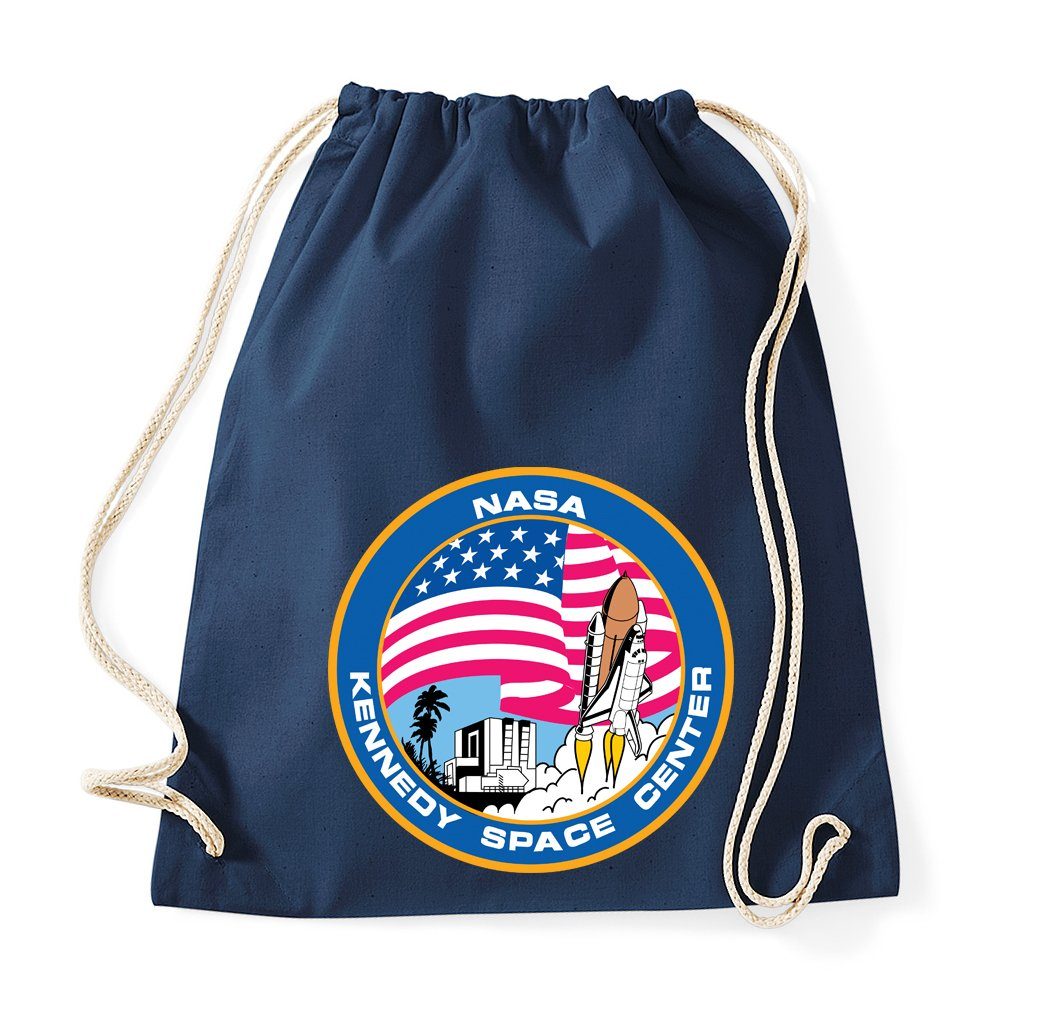 Youth Designz Turnbeutel Kennedy Space Center Baumwoll Tasche Turnbeutel, mit tranigem Print Navy