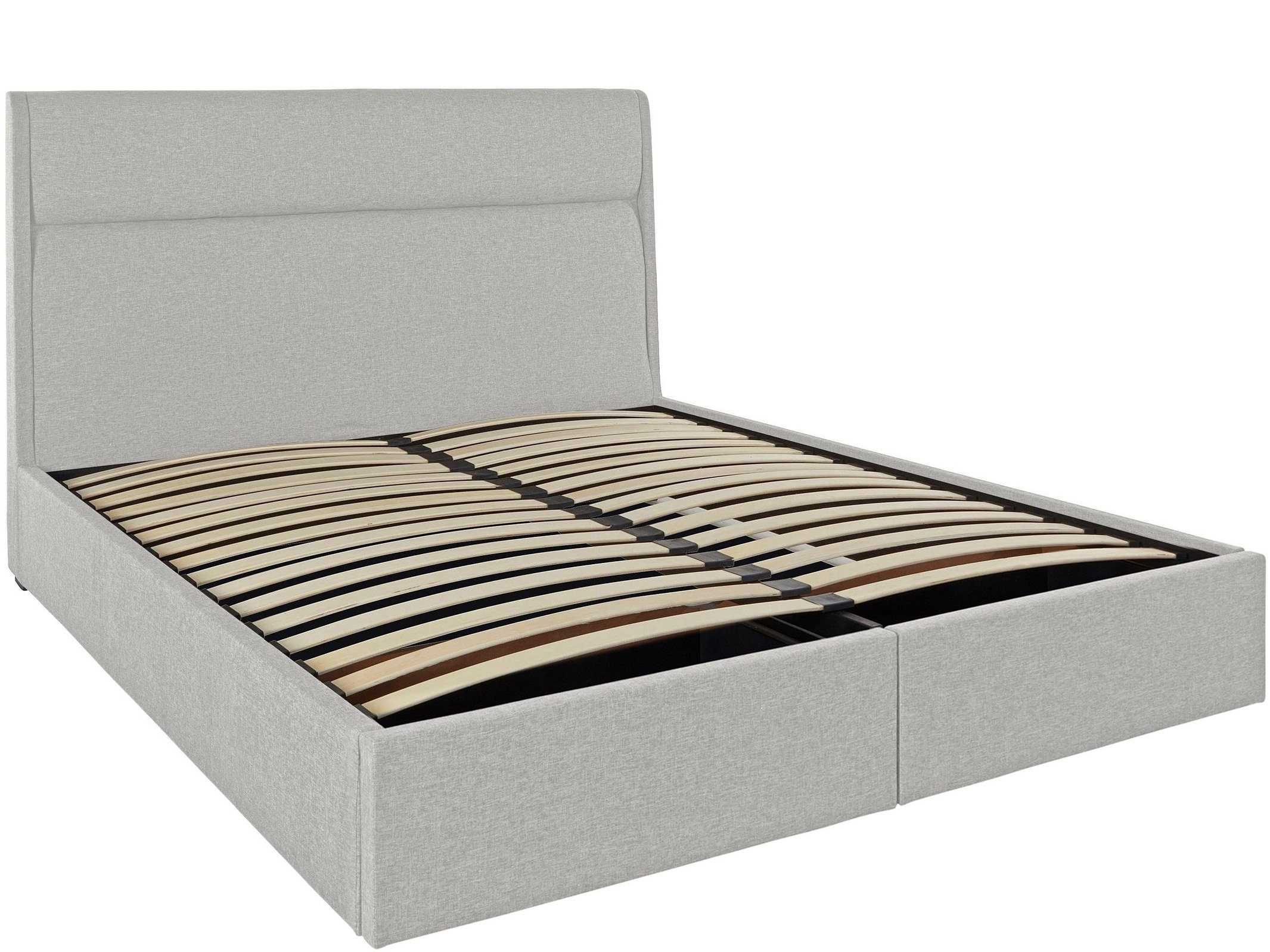 loft24 Bett Amore - Bettgestell Bettrahmen Doppelbett, Bettgestell mit Stoffbezug, mit Lattenrost, mit Stauraum