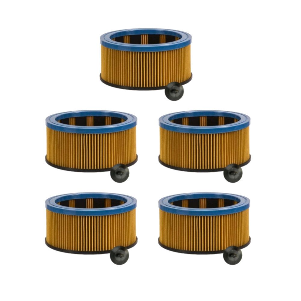 Trade-Shop Ersatzfilter 5x passend für Starmix NSG uClean ADL 1420 EHP HS A 1432 EWS 1420 HK, Zubehör für Metabo 631753000 / Starmix FPP 3600, Faltenfilter / Rundfilter / Lamellenfilter inkl. Befestigungsschraube