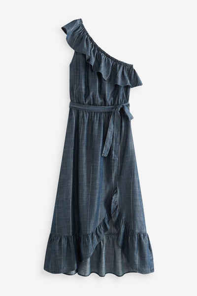 Next Jeanskleid »Schulterfreies Rüschenkleid aus Lyocell« (1-tlg)