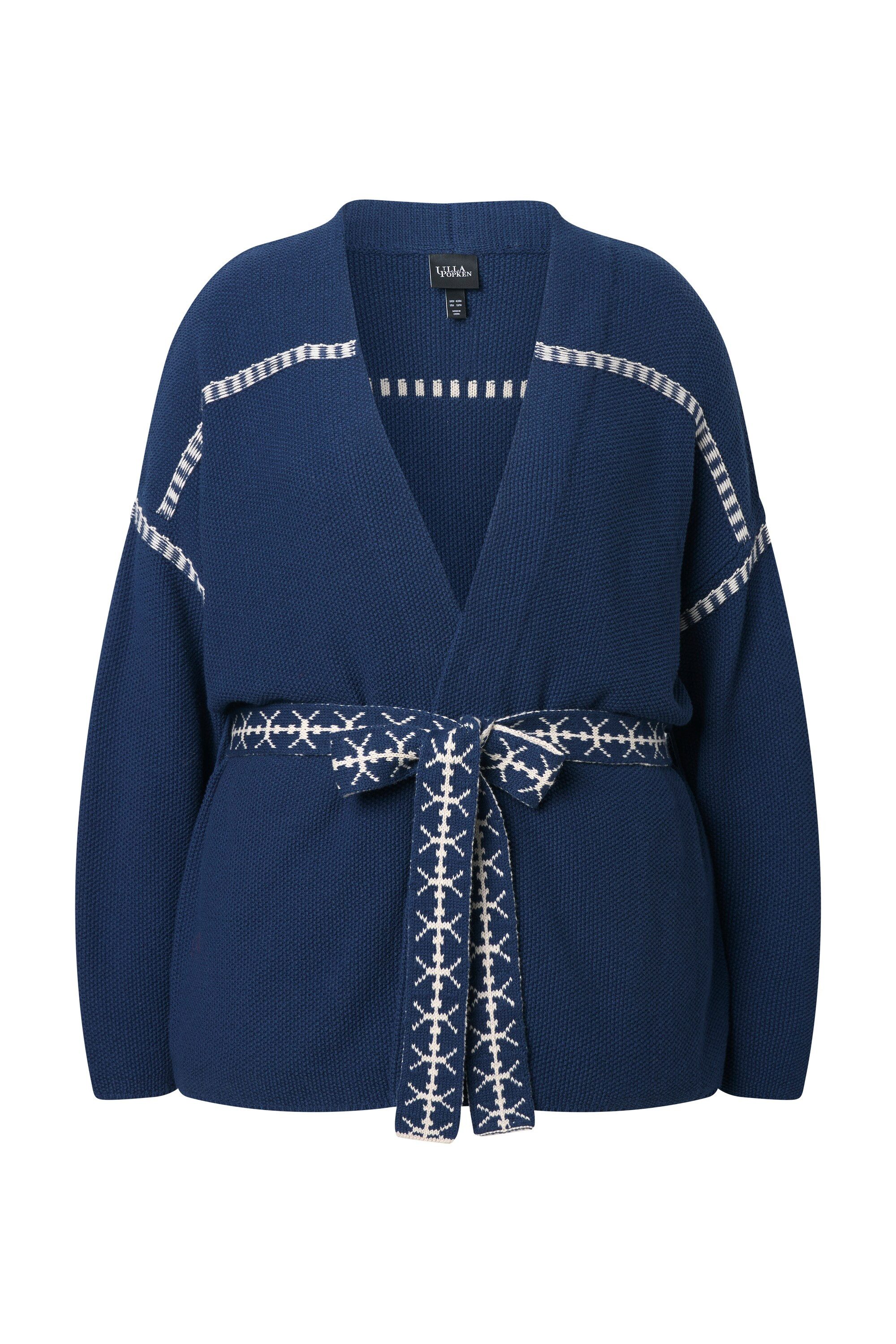 Ulla Popken Strickjacke Strickjacke Zierstreifen Oversized günstig online kaufen