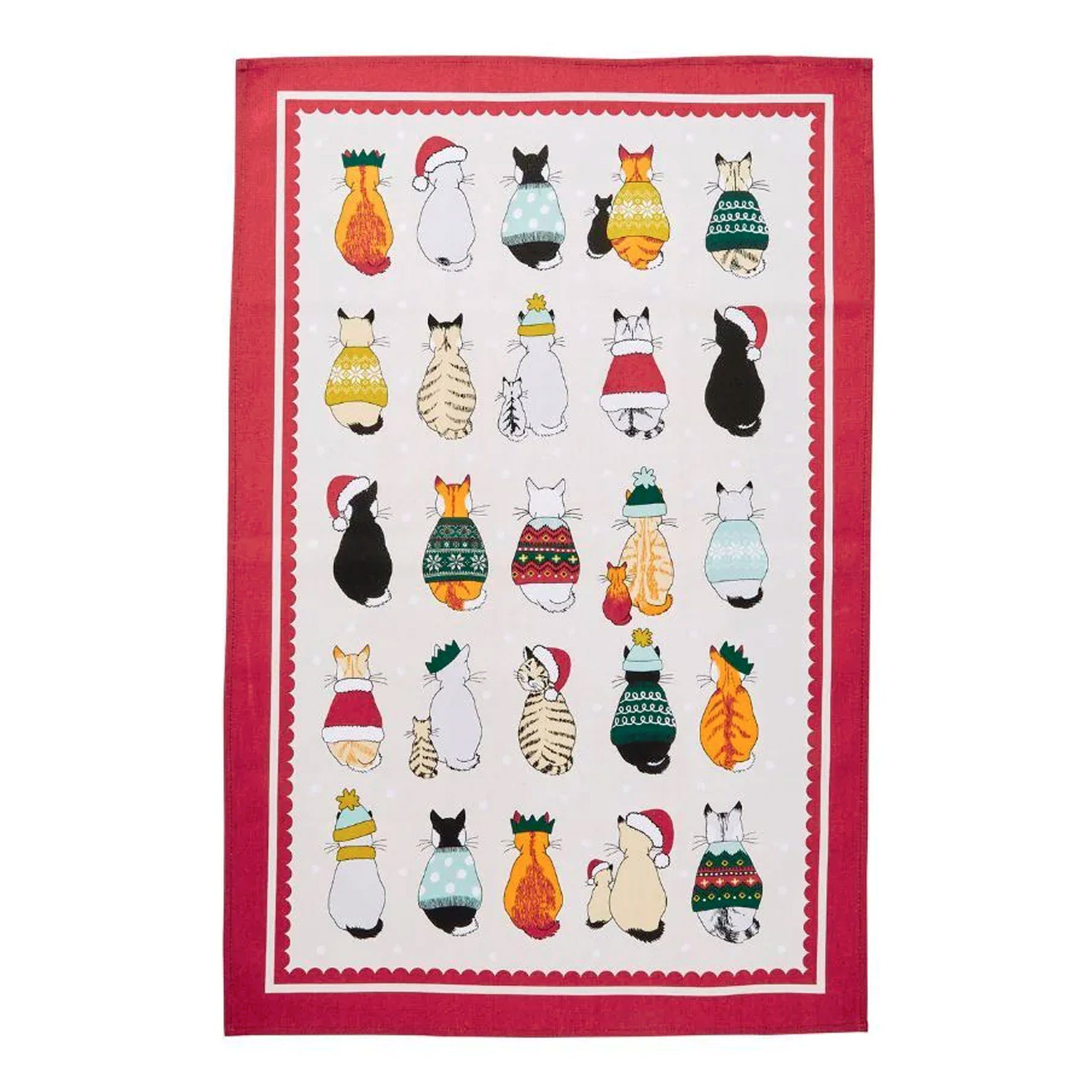 Ulster Weavers Geschirrtuch Cats in Waiting Christmas, (Set, 1-tlg., Set), perfekte Ergänzung für Ihre Küche, 100% Baumwolle, 48x74 cm