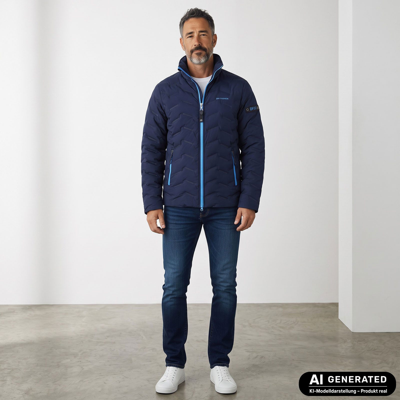 Dry Fashion Steppjacke Herren Jacke Putbus gesteppt gefüttert - Übergangsjacke Winterjacke Wind- & wasserabweisend, Stehkragen, 2-Wege-Reißverschluss, Taschen – Bild 3 von 5