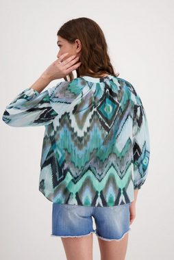 Monari Klassische Bluse Ikat Muster Bluse mit Smoke Einsatz