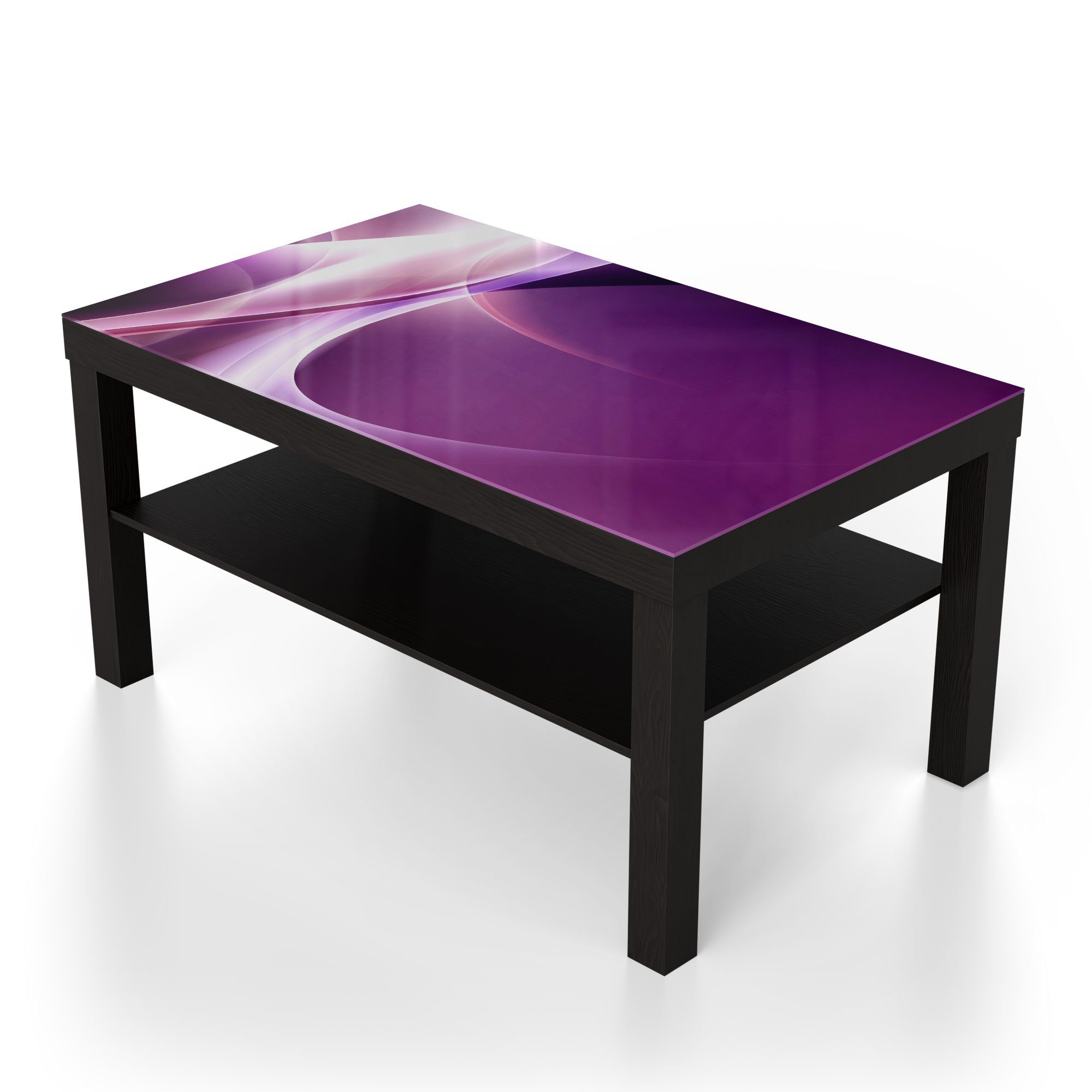 DEQORI Couchtisch 'Violettes Glastisch Beistelltisch Schwarz modern Glas Lichtspiel'