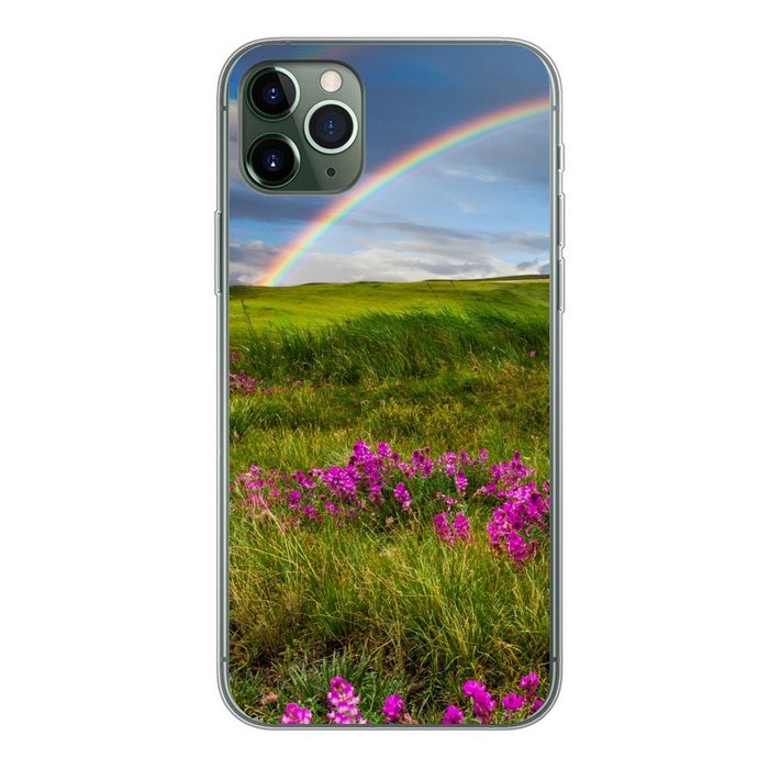 MuchoWow Handyhülle Regenbogen - Blumen - Heidekraut Handyhülle Apple iPhone 11 Pro Max Smartphone-Bumper Print Handy