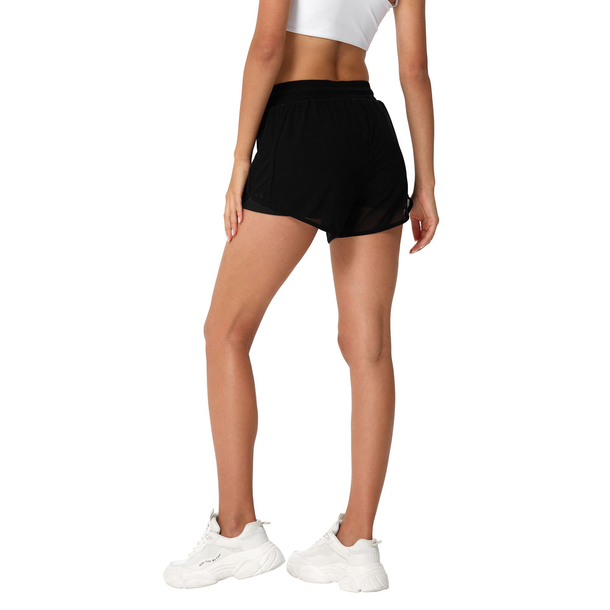SQUAT schwarz Yogashorts YEAZ shorts (2-tlg)