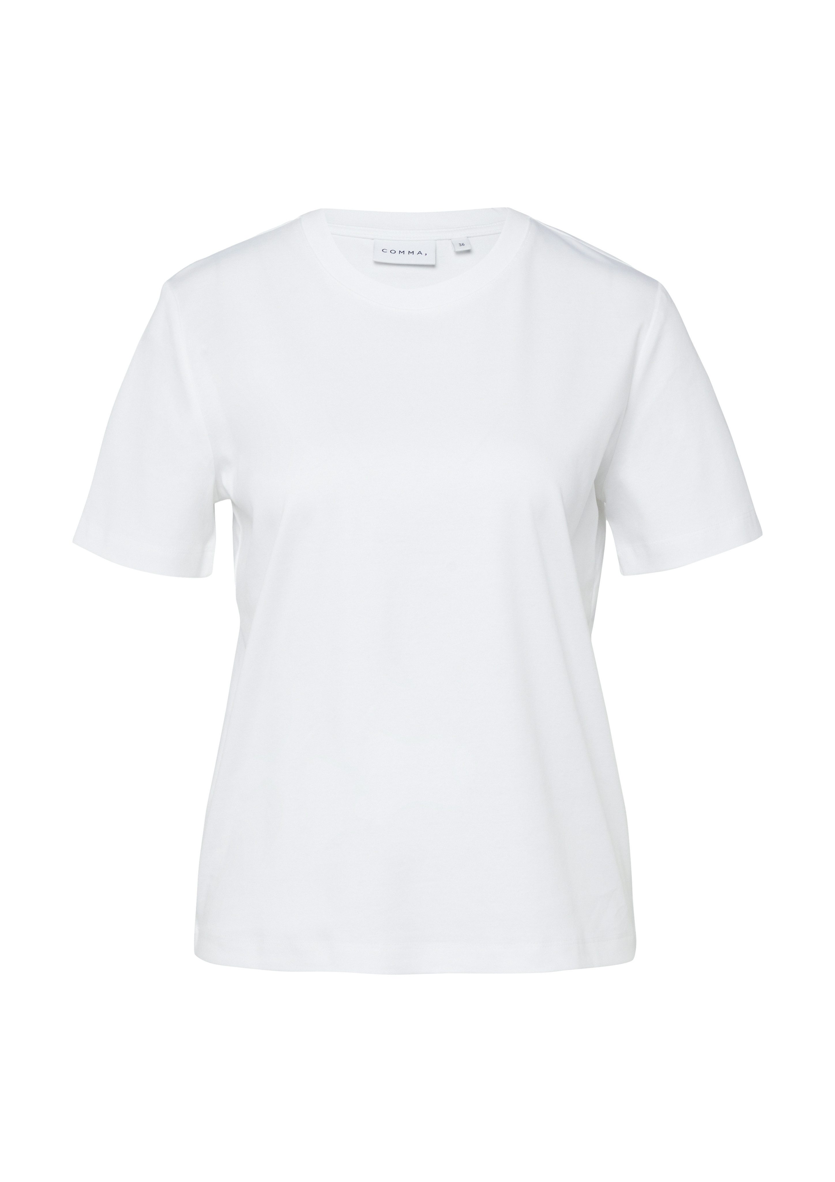 comma T-Shirt unifarben, aus reiner Baumwolle