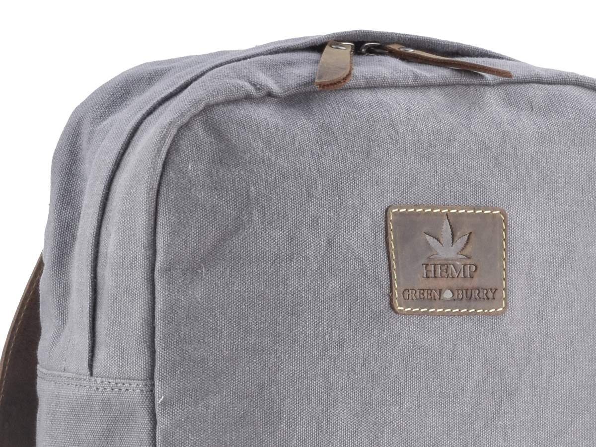 grau Greenburry BackPack, Rucksack, Hemp, aus Vintage und DayPack, Leder Hanf Tagesrucksack