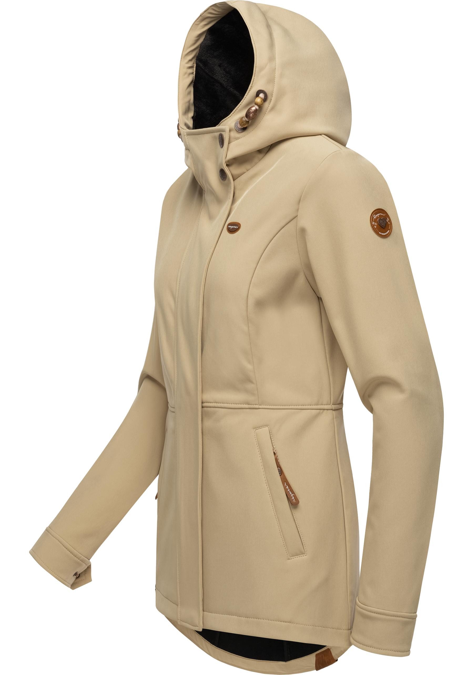 Ragwear Softshelljacke Yba sportliche Damen Outdoorjacke mit Kapuze günstig online kaufen