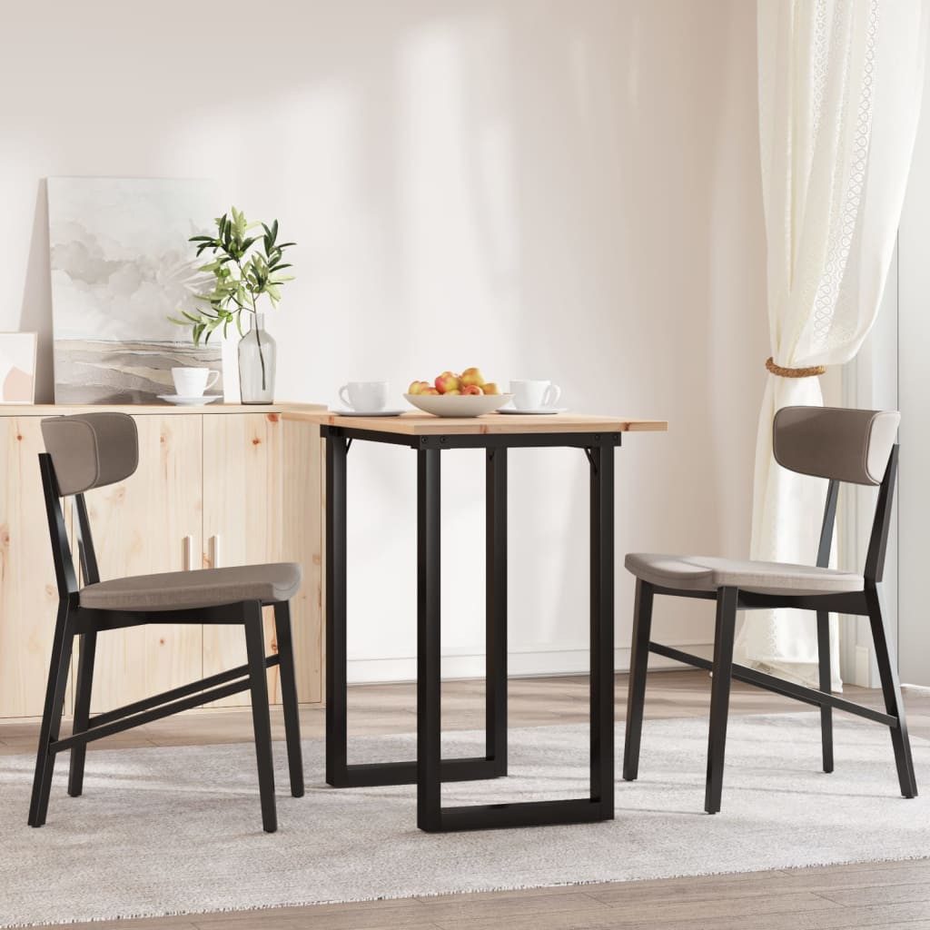 vidaXL Esstisch Esstisch O-Gestell 80x50x75,5 cm Massivholz Kiefer & Stahl (1-St)