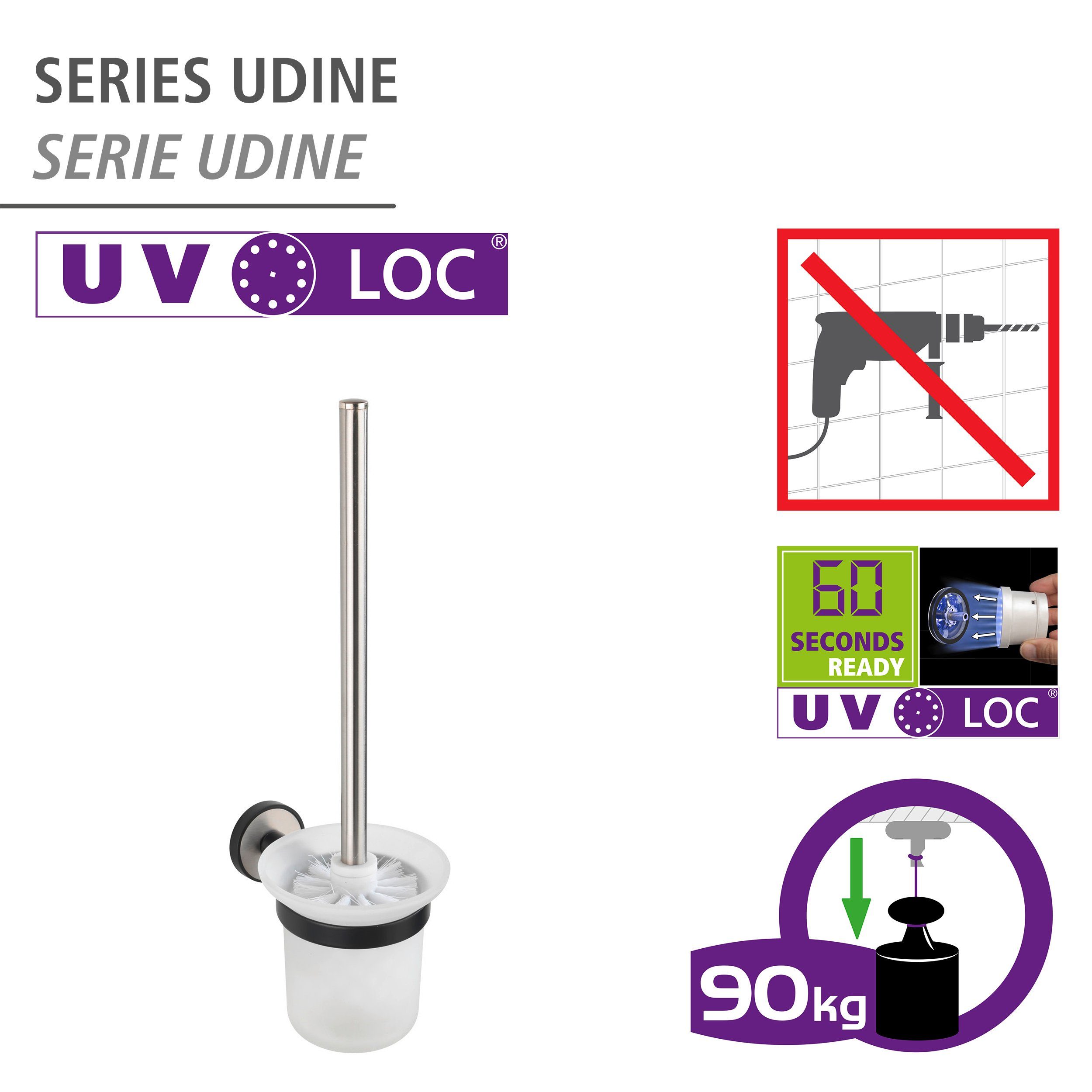 WC-Garnitur ohne Udine, Bohren WENKO befestigen UV-Loc®