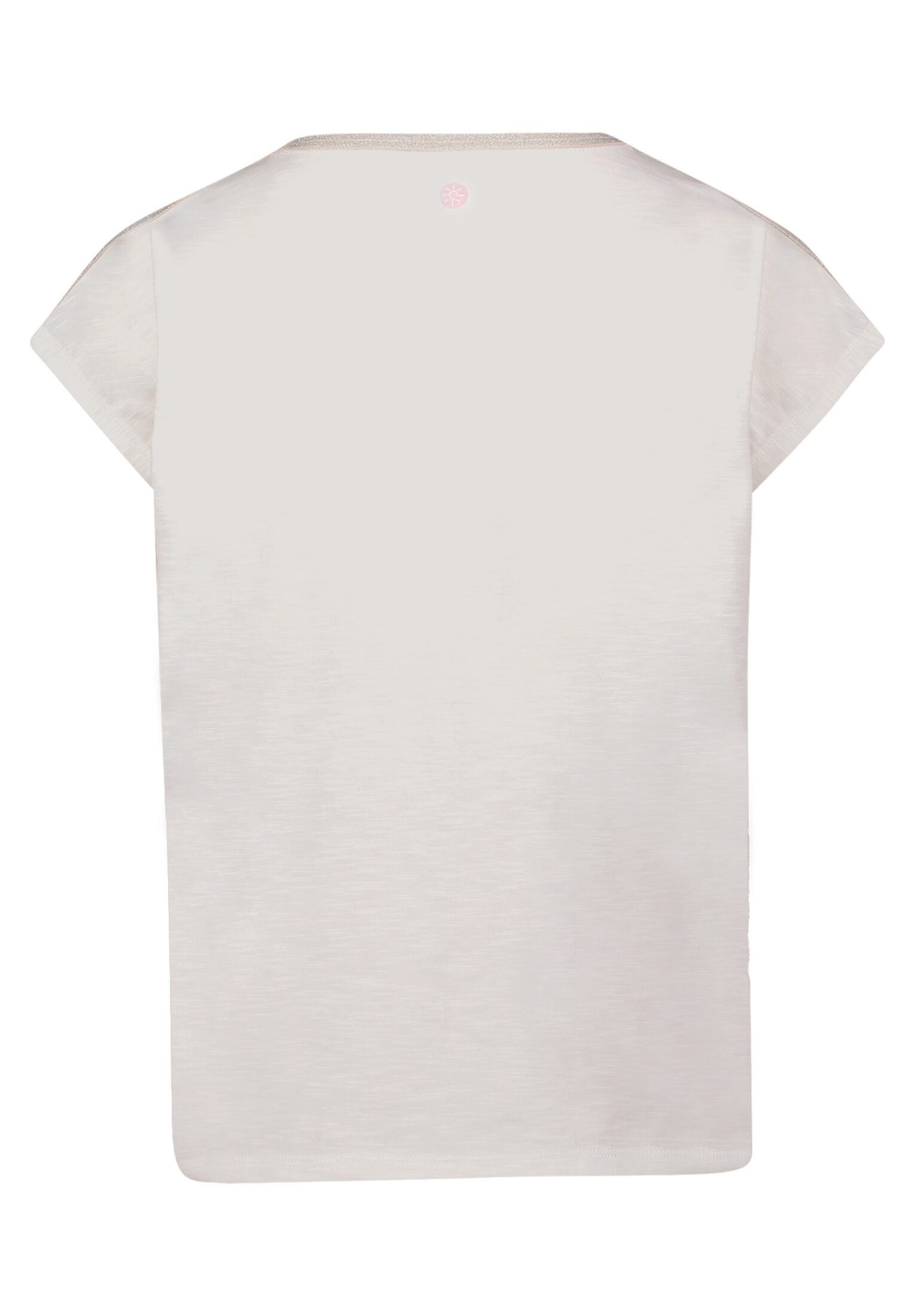 Cartoon Kurzarmshirt Damen mit Placement (1-tlg) Aufgesteppte Bänder