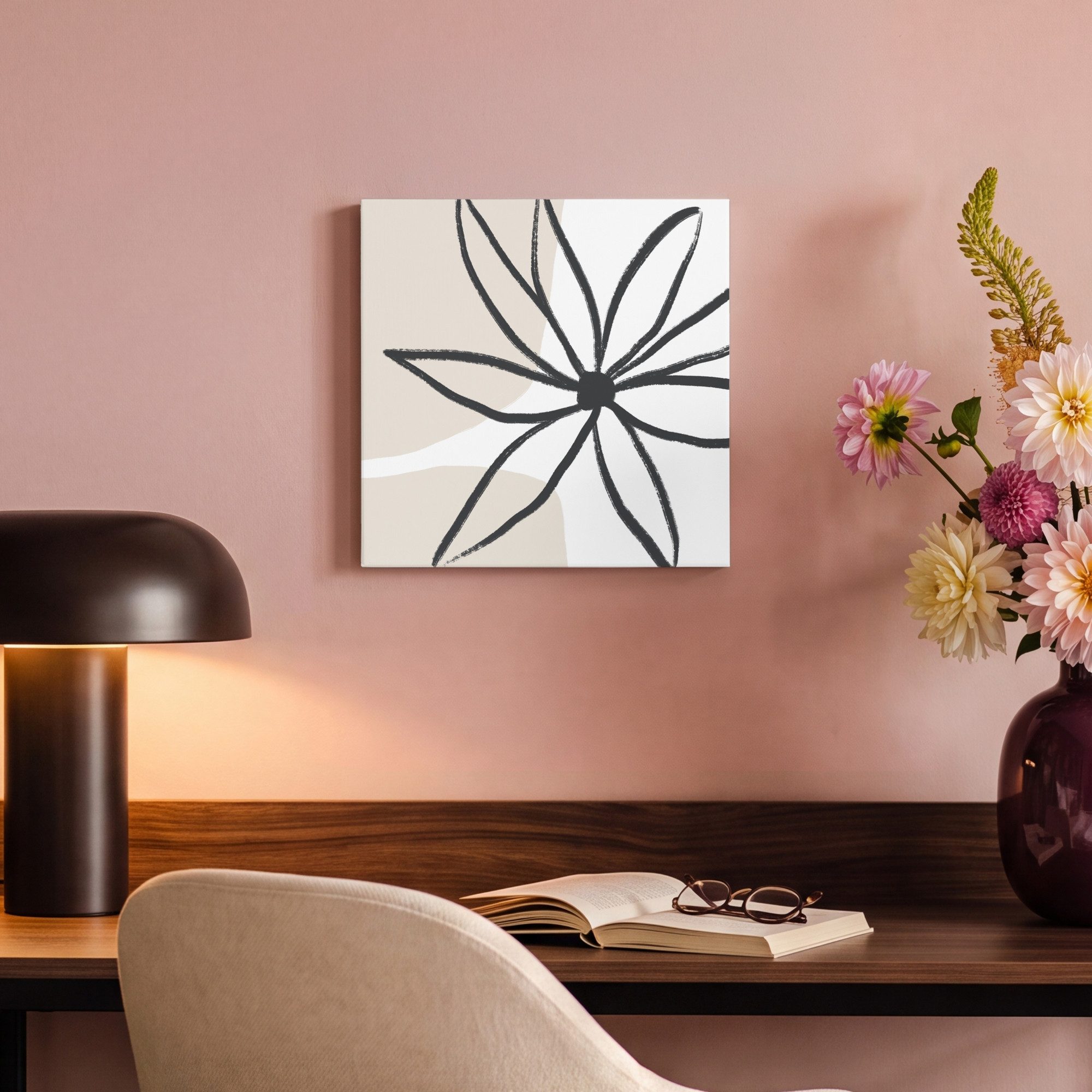 OneMillionCanvasses® Leinwandbild Blumen - Minimalismus - Pastell, Fotodruck (1 St), Leinwand Canvas Wandbild, Wanddekoration 20x30 cm – Bild 4 von 5
