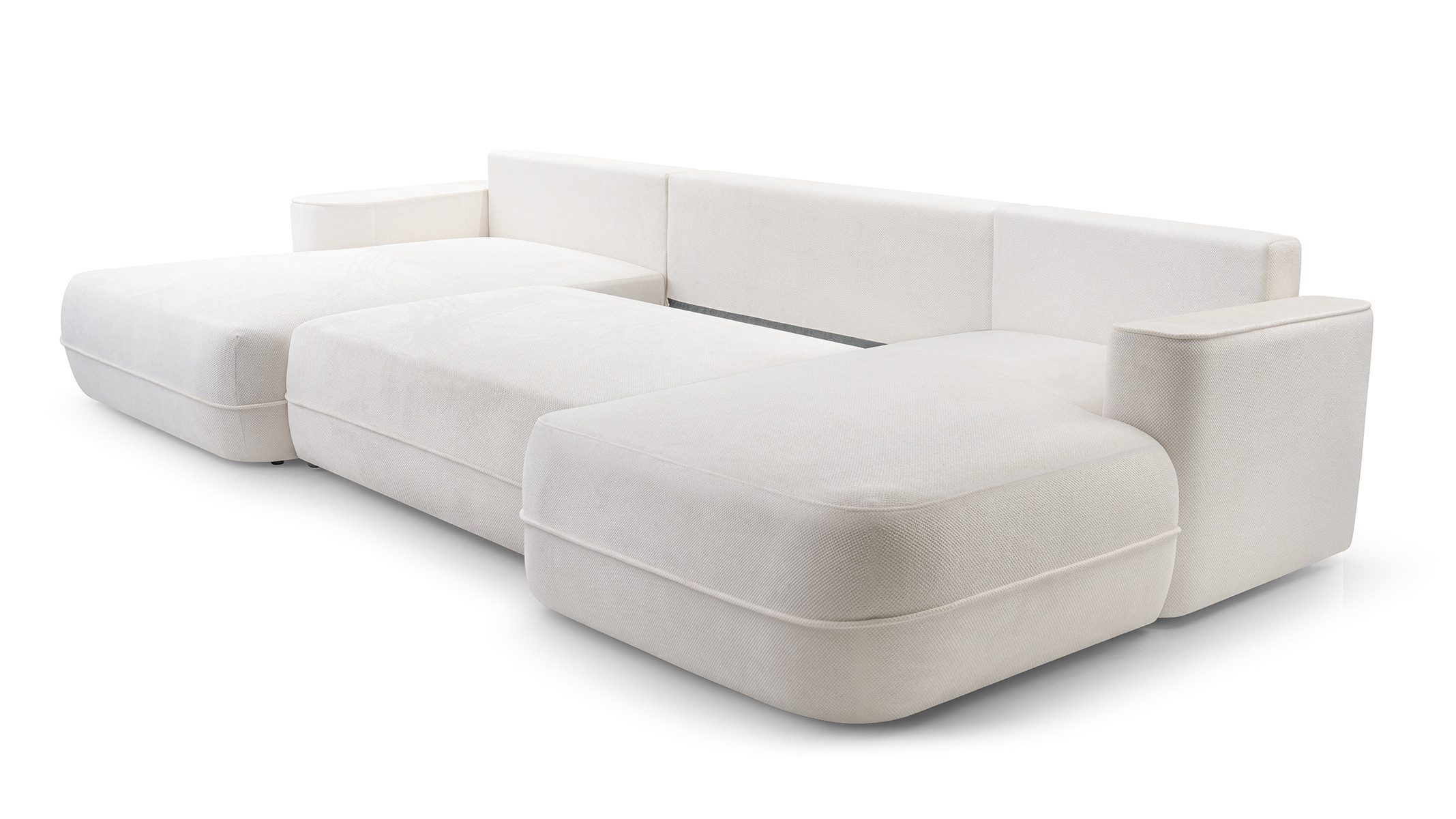 Beautysofa Ecksofa FIERO U mit Schlaffunktion, großzügiges U-Sofa mit Delphin-Mechanismus, Liegefläche 304×140 cm