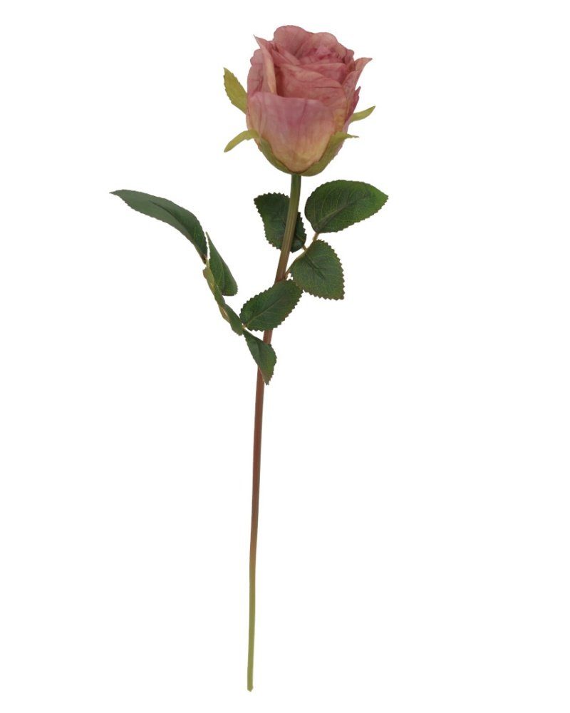 2474U, täuschend (Rosa), 50 und cm, Kunstblume künstlich, Rose Stielblume, Höhe Blätter täuschend echt naturgetreu, wirkende echt Seidenblüte *Edle