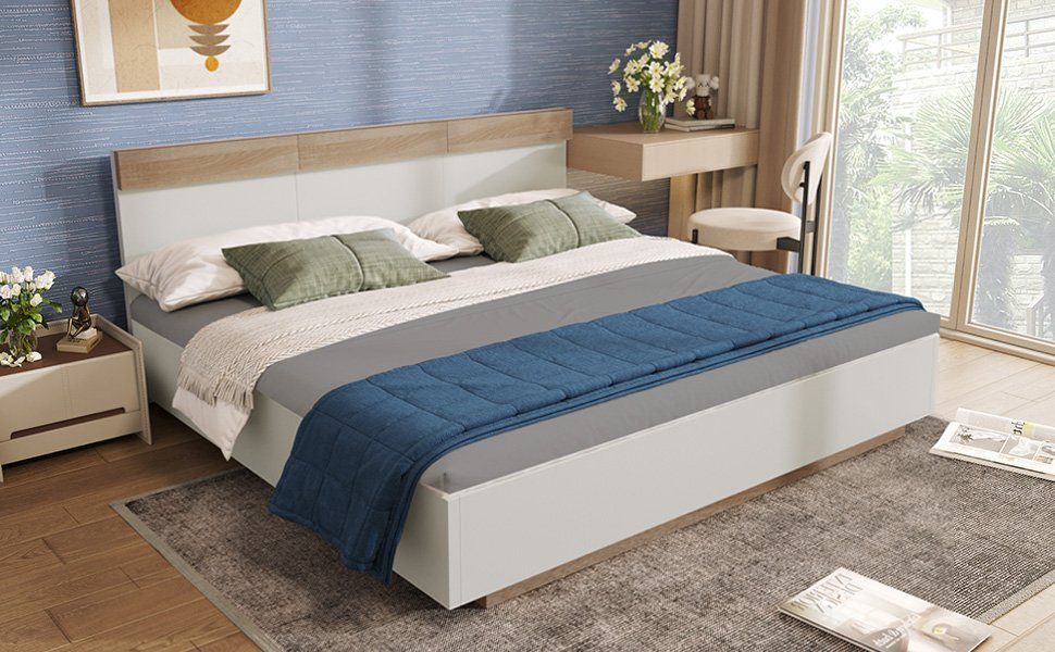OKWISH Massivholzbett Doppelbett (Kiefernholz Doppelbett mit günstig online kaufen