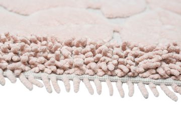 Teppich Badematten Set 2-teilig Blätter Design rutschfest waschbar - rosa, Carpetia, rechteckig, Höhe: 7.5 mm