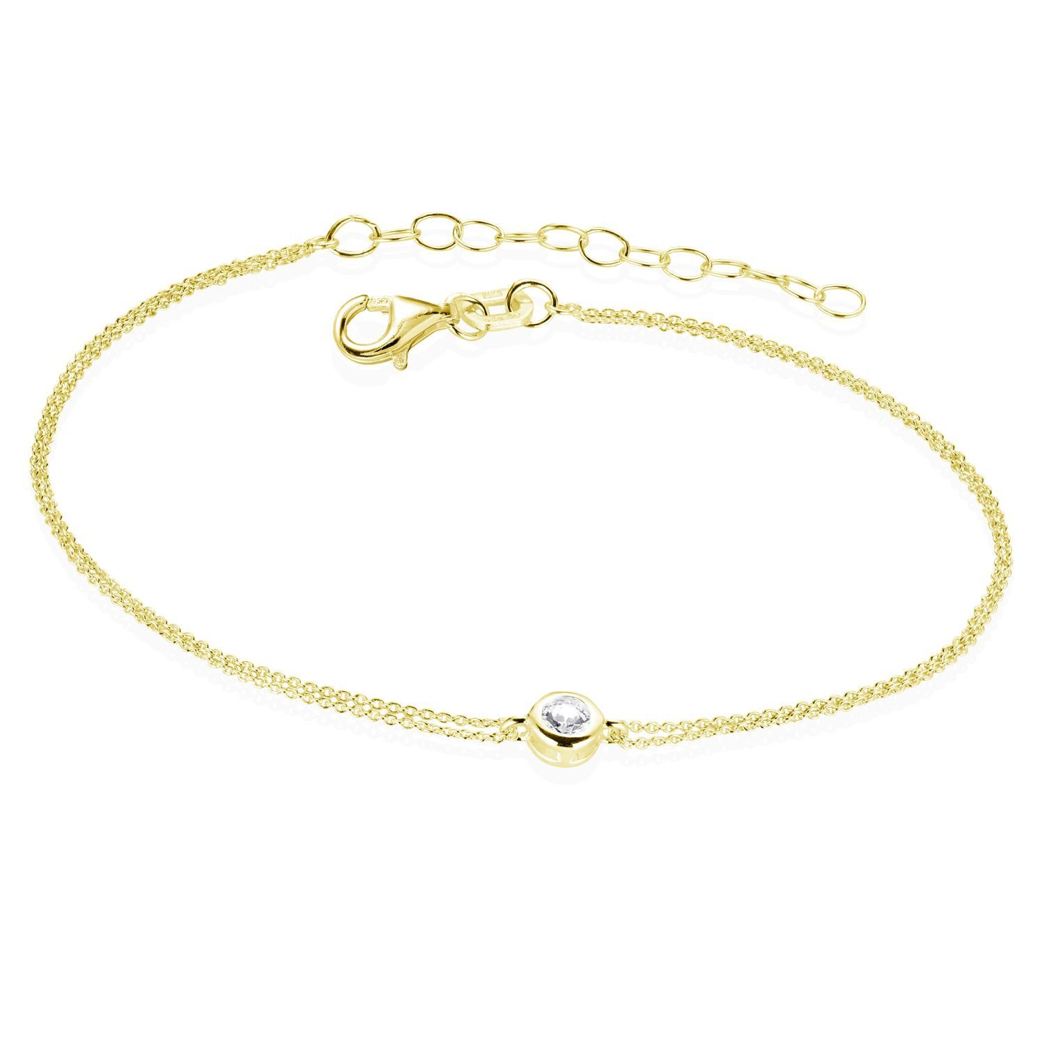 Armkette Damen Gold Zirkonia 16-19,5cm SA-70